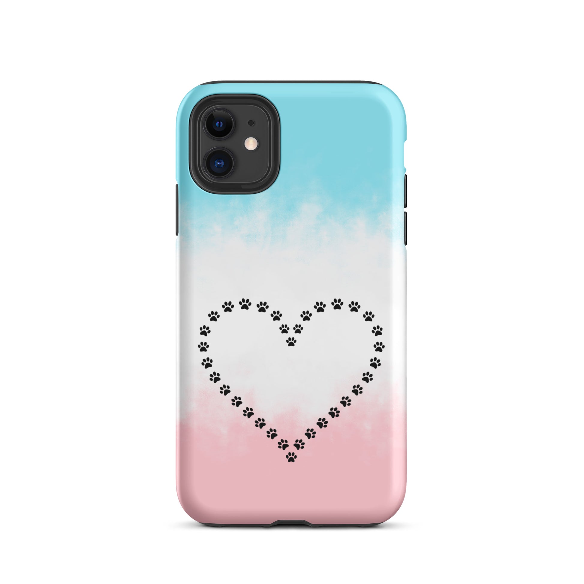 Phone Case for iPhone with cute paw print heart design, ideal for pet lovers. Durable and stylish protection for cat and dog owners.