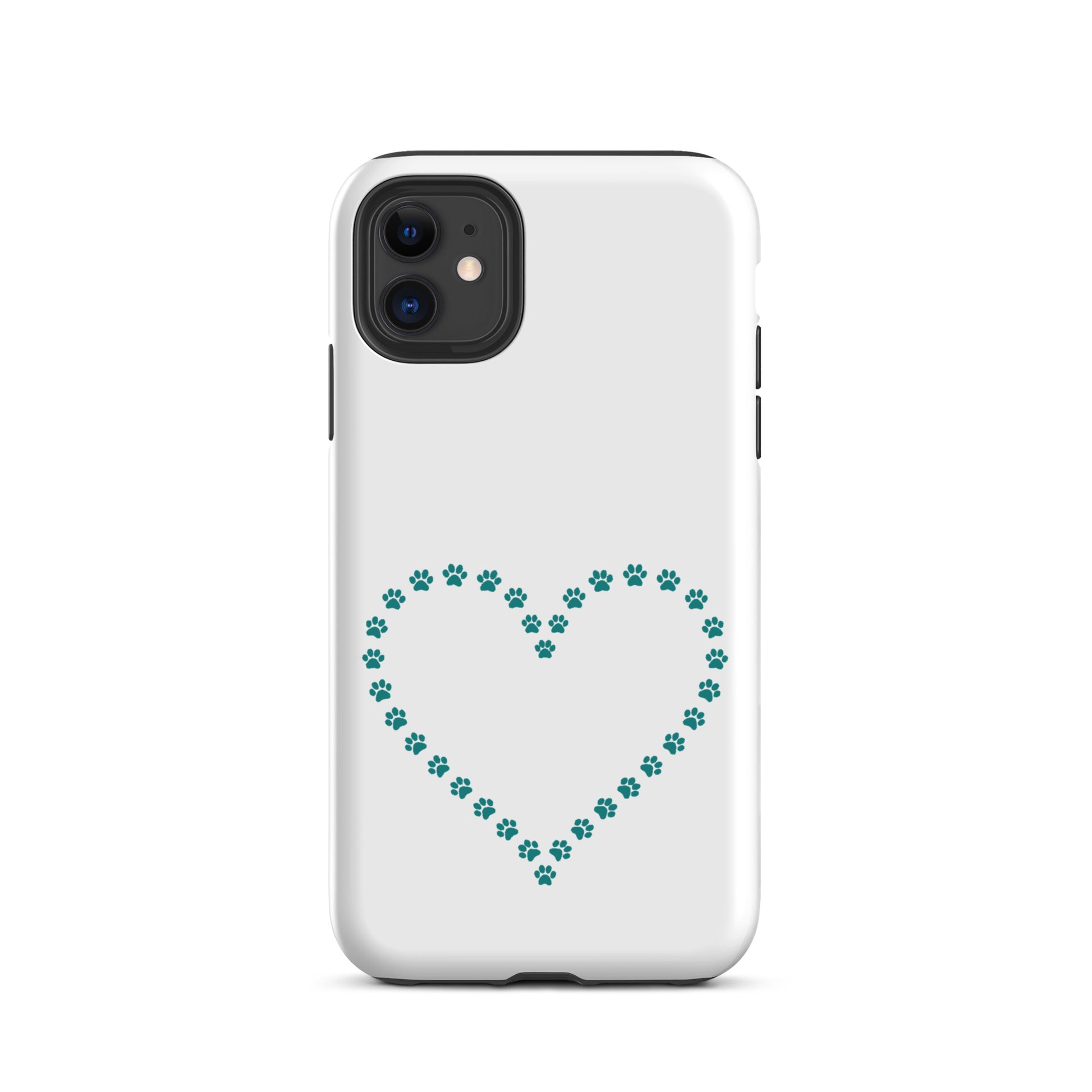Phone Case with cute paw print heart design perfect for pet lovers and animal enthusiasts.