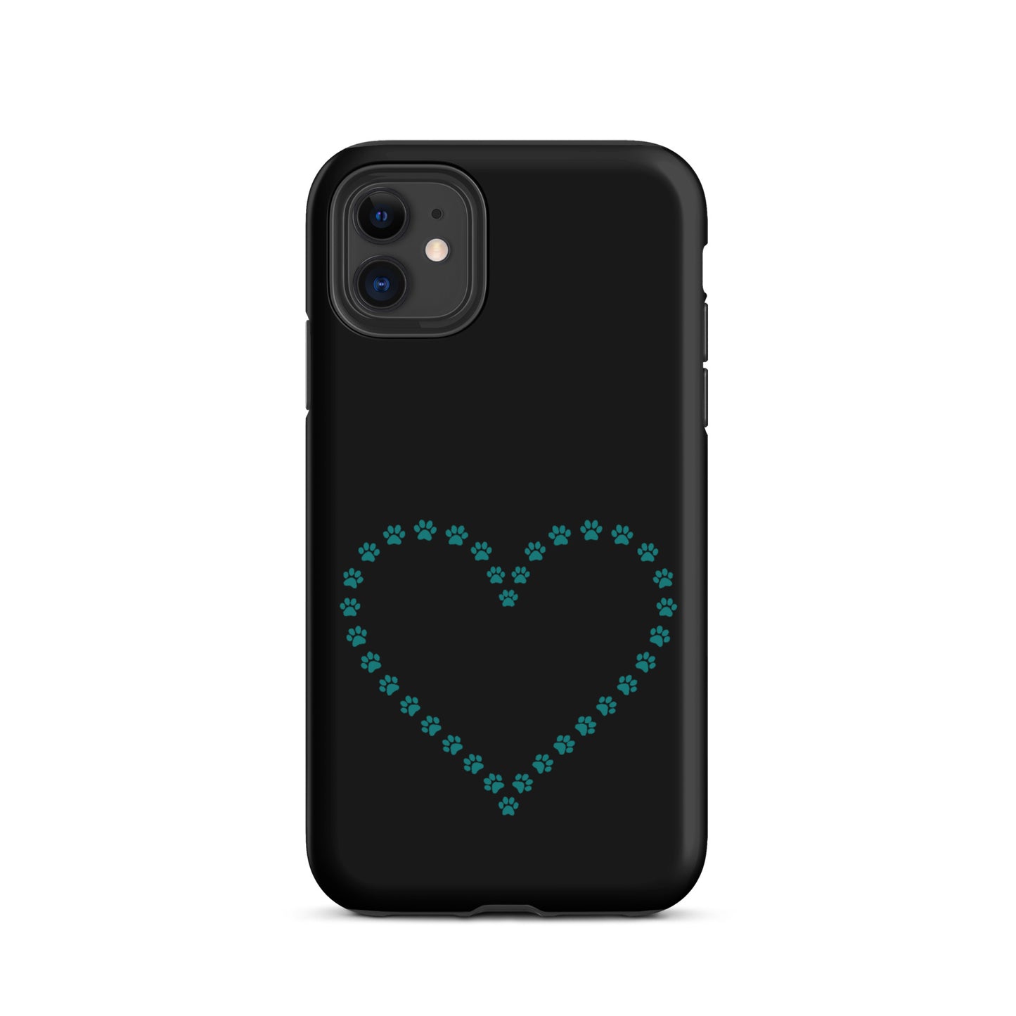 Phone Case with cute paw print heart design for pet lovers, perfect for cat and dog owners, protective and stylish.