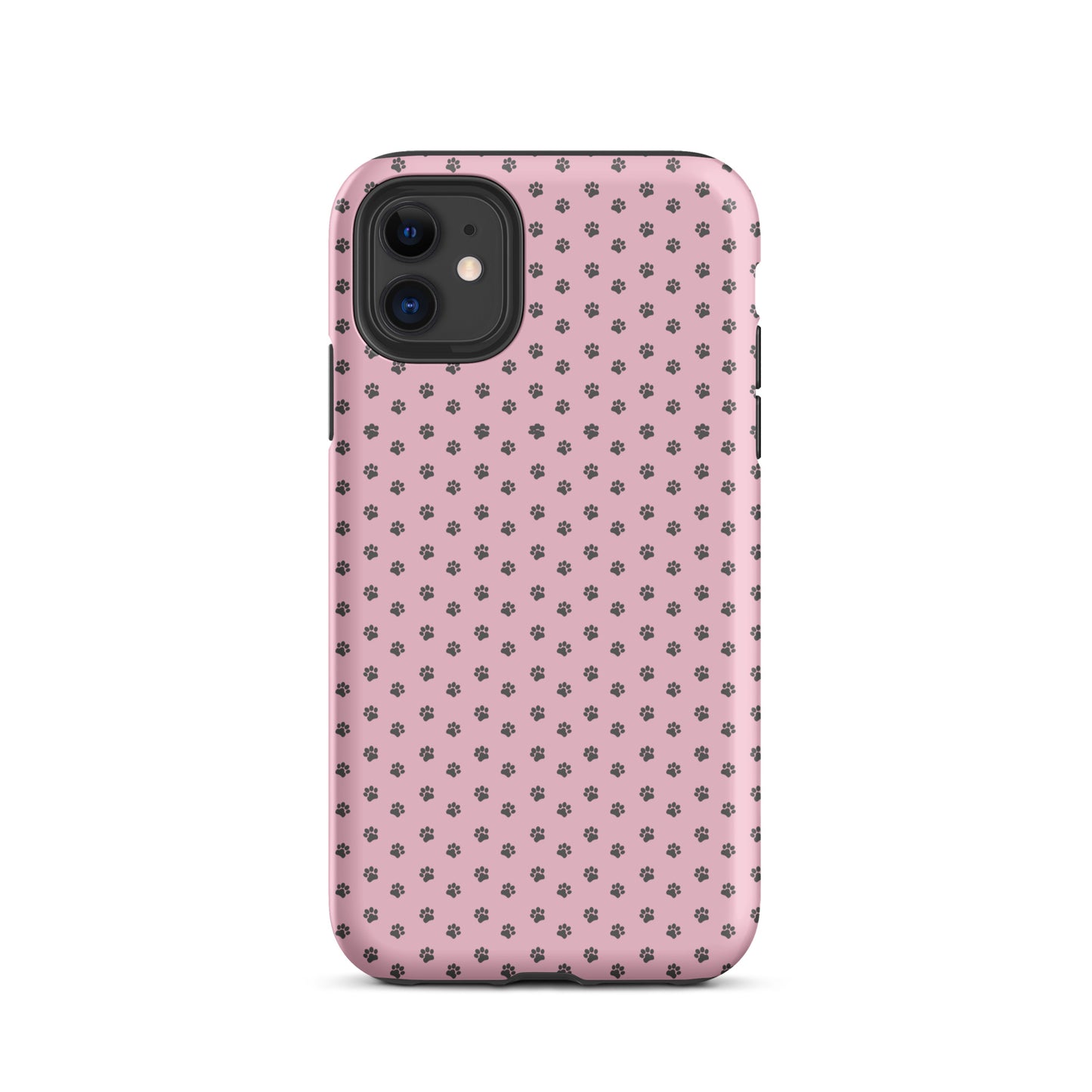 Phone Case for iPhone with paw print design on pink background, providing playful protection and charming style.