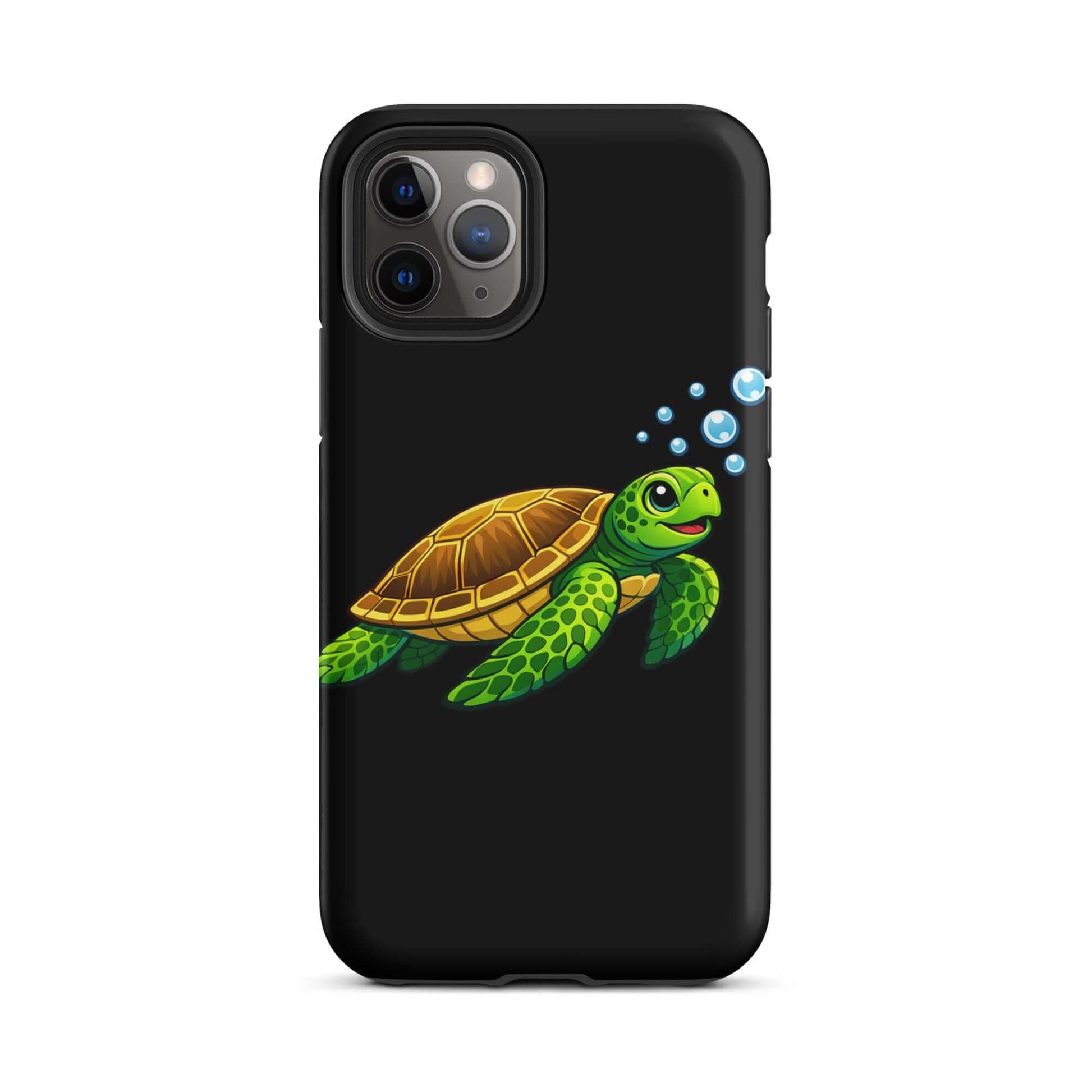 Phone Case featuring vibrant sea turtle artwork and playful bubbles for stylish protection.