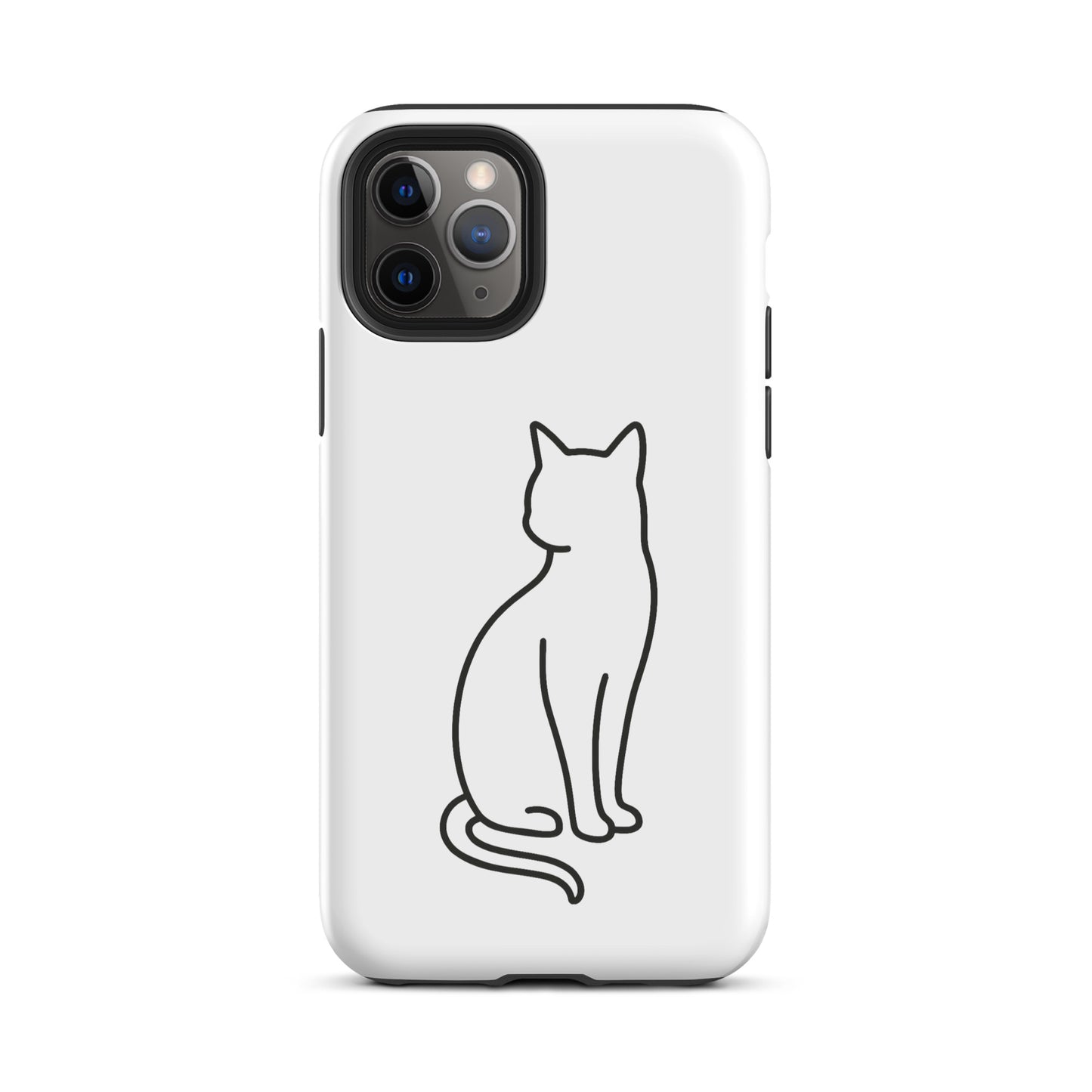 Phone Case with minimalist sitting cat design for iPhone, ideal for modern pet lovers seeking robust protection and chic style.