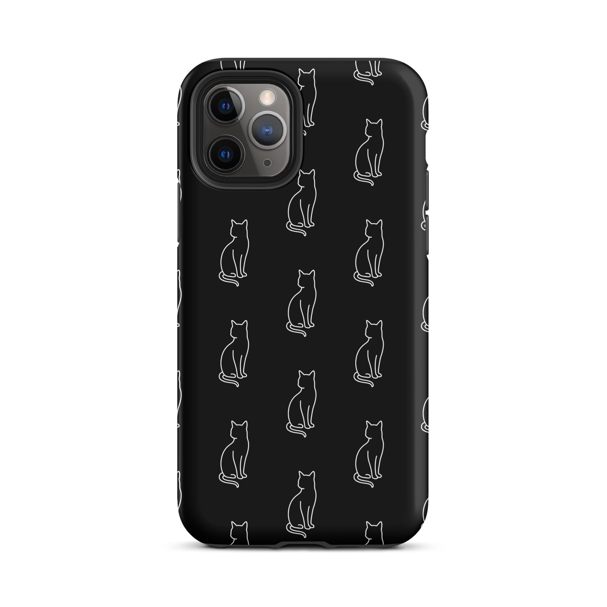 Phone Case for iPhone with minimalist sitting cat pattern, perfect for feline fans seeking stylish and protective design.