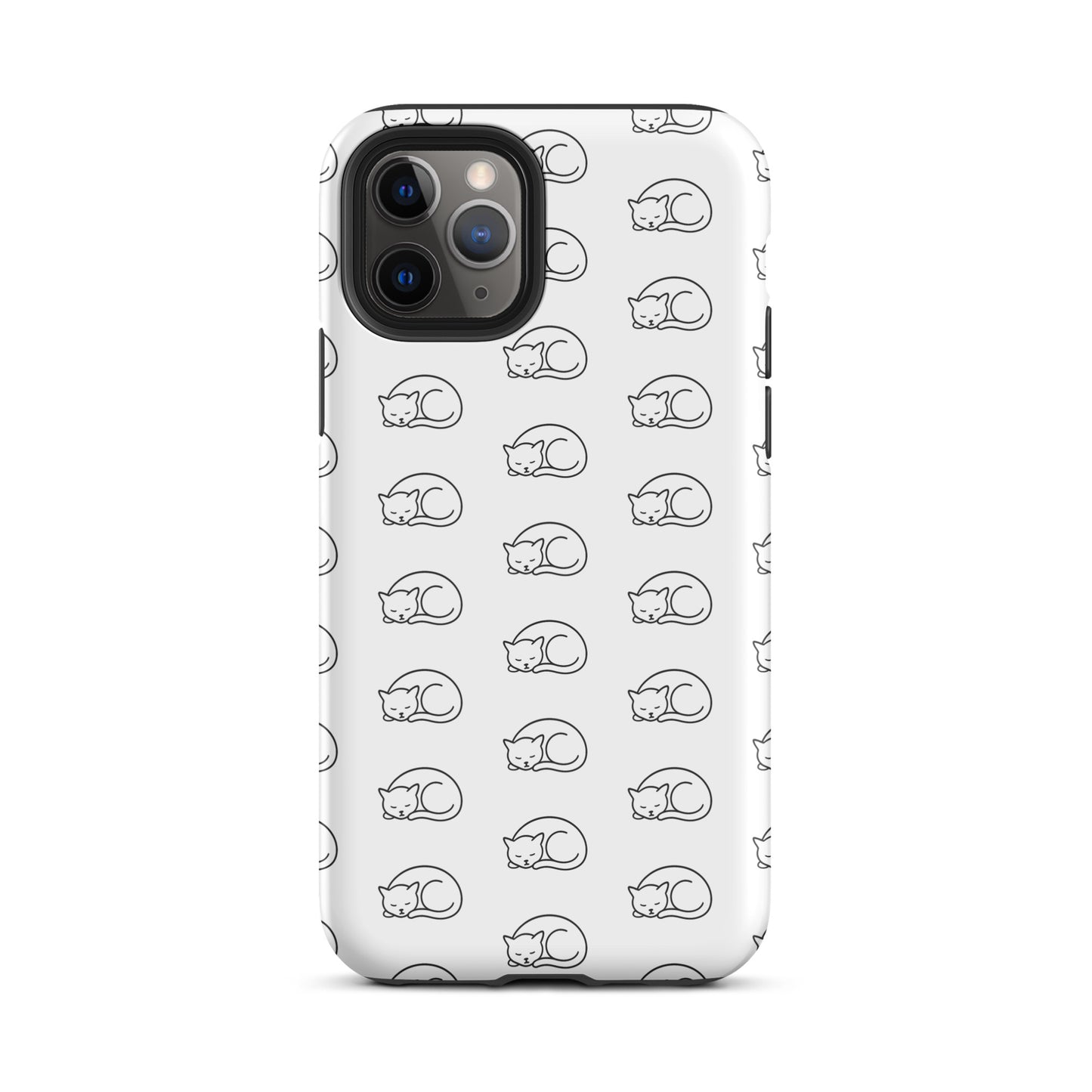 Phone Case with curled-up cat pattern for iPhone, perfect for cat lovers, offering stylish protection.