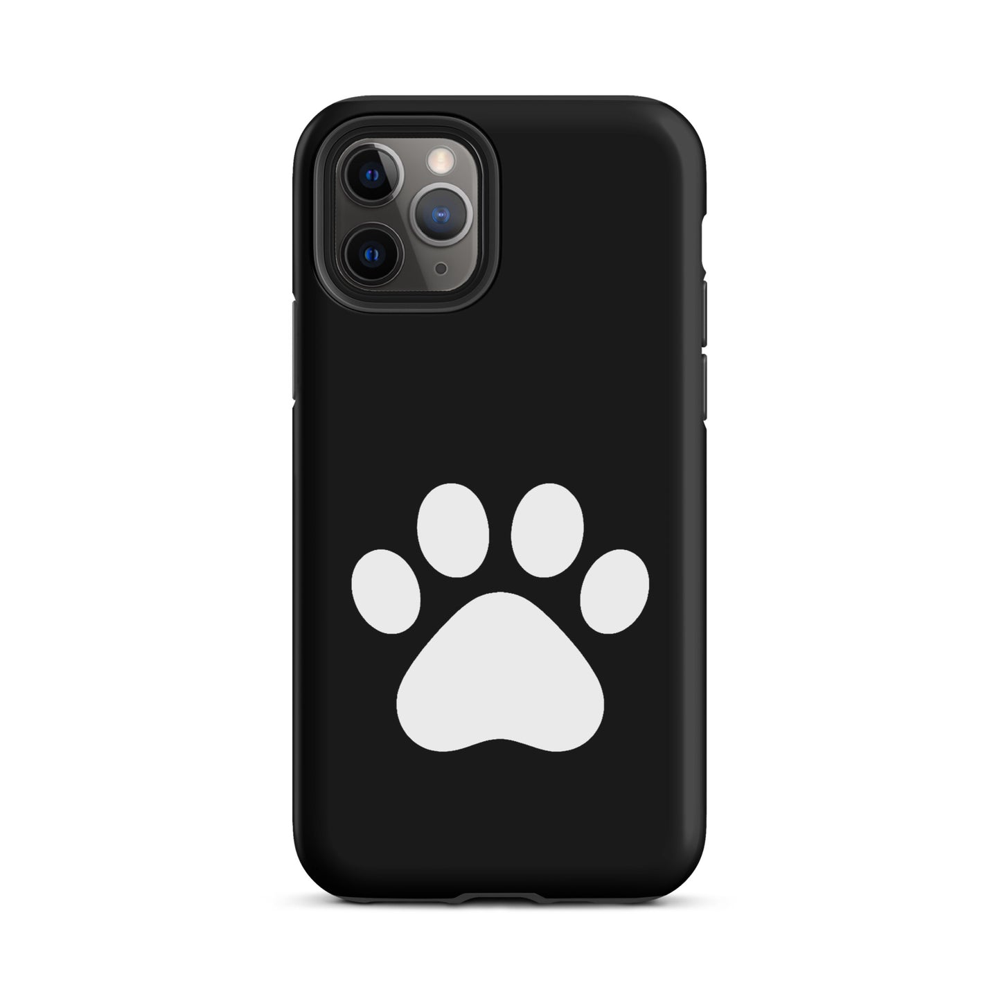 Phone Case for iPhone with minimalist paw print design for pet lovers, featuring black and white style for cat and dog parents.