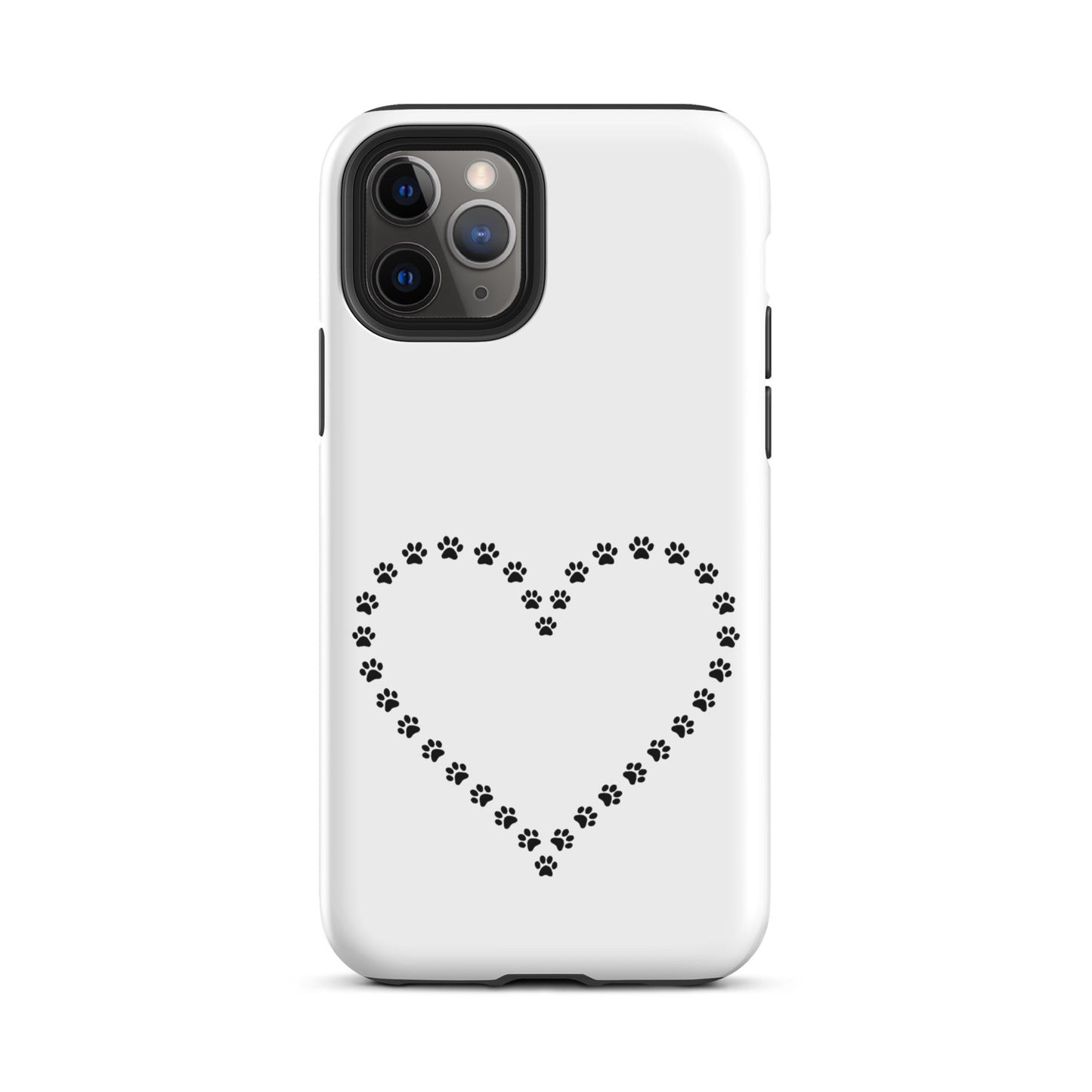 Phone Case for iPhone with cute paw print heart design for pet lovers, perfect for those who love cats, dogs, and minimalist animal themes.
