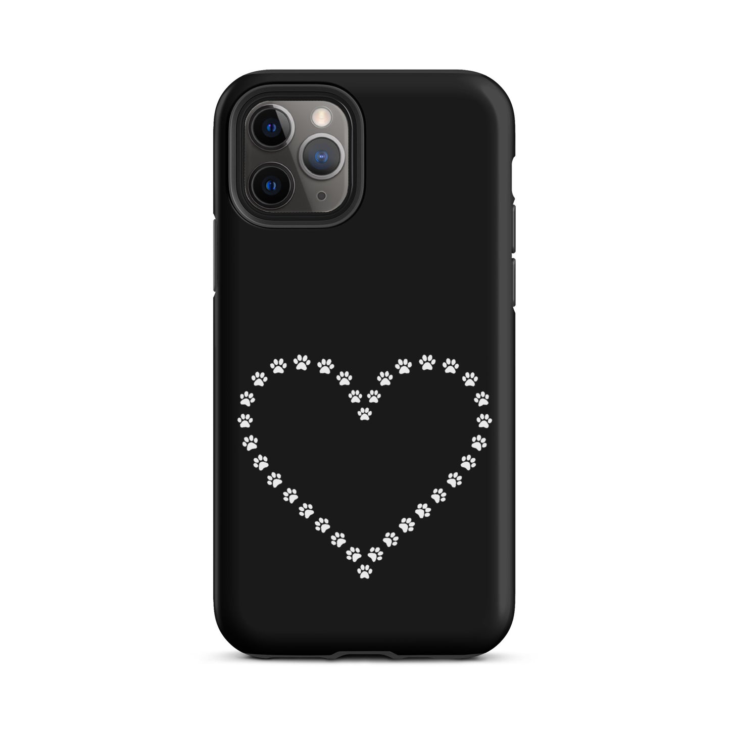 Phone Case for iPhone with cute paw print heart design for pet lovers, featuring durable protection and whimsical animal theme.