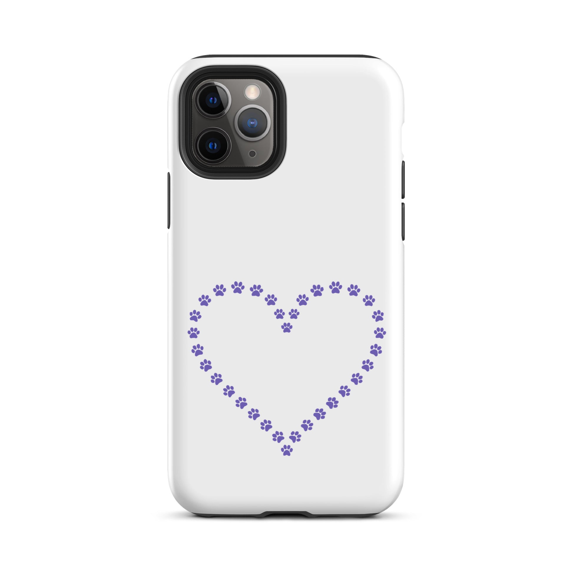Phone Case for iPhone with cute paw print heart design for pet lovers