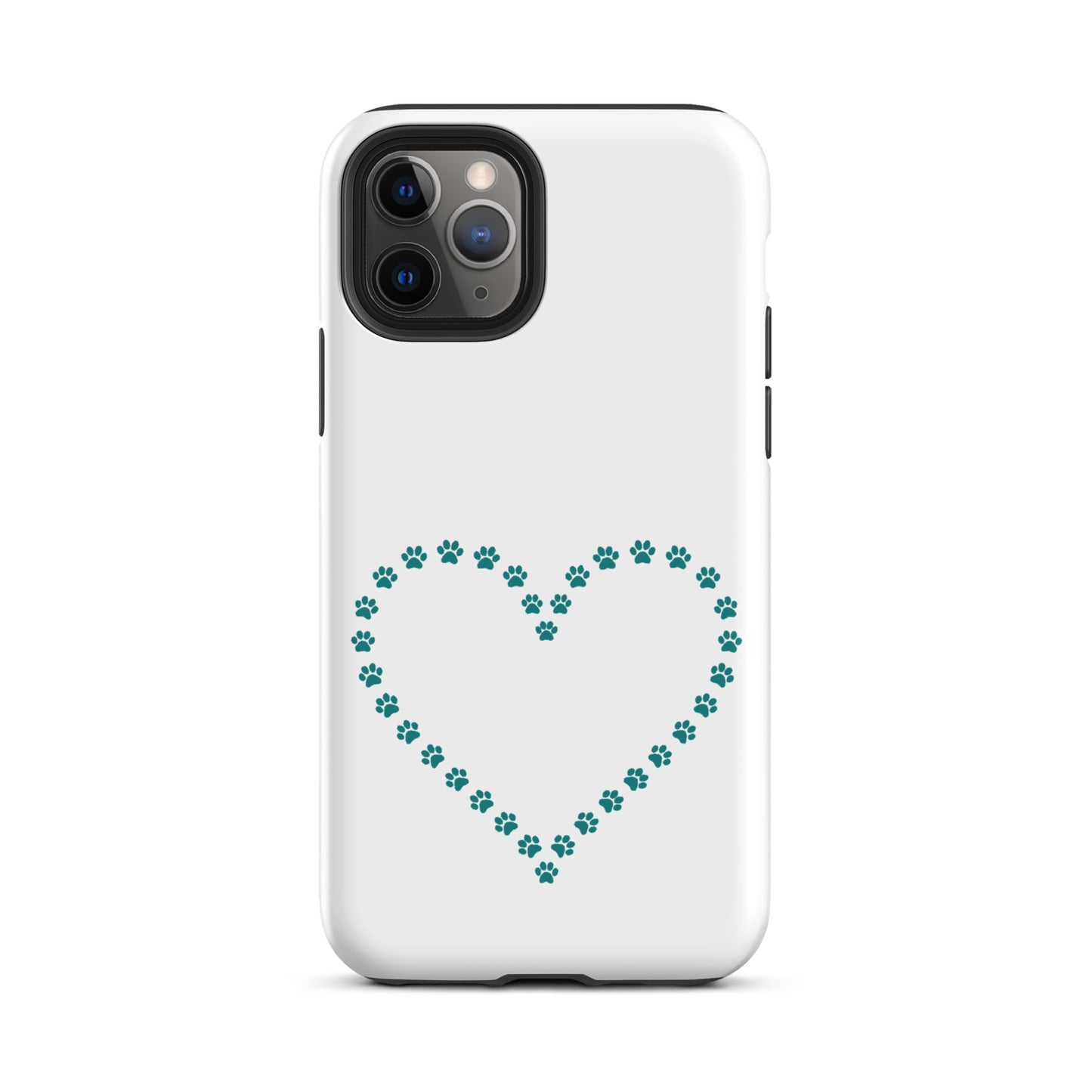 Phone Case for iPhone with cute paw print heart design, perfect for pet lovers and animal enthusiasts.