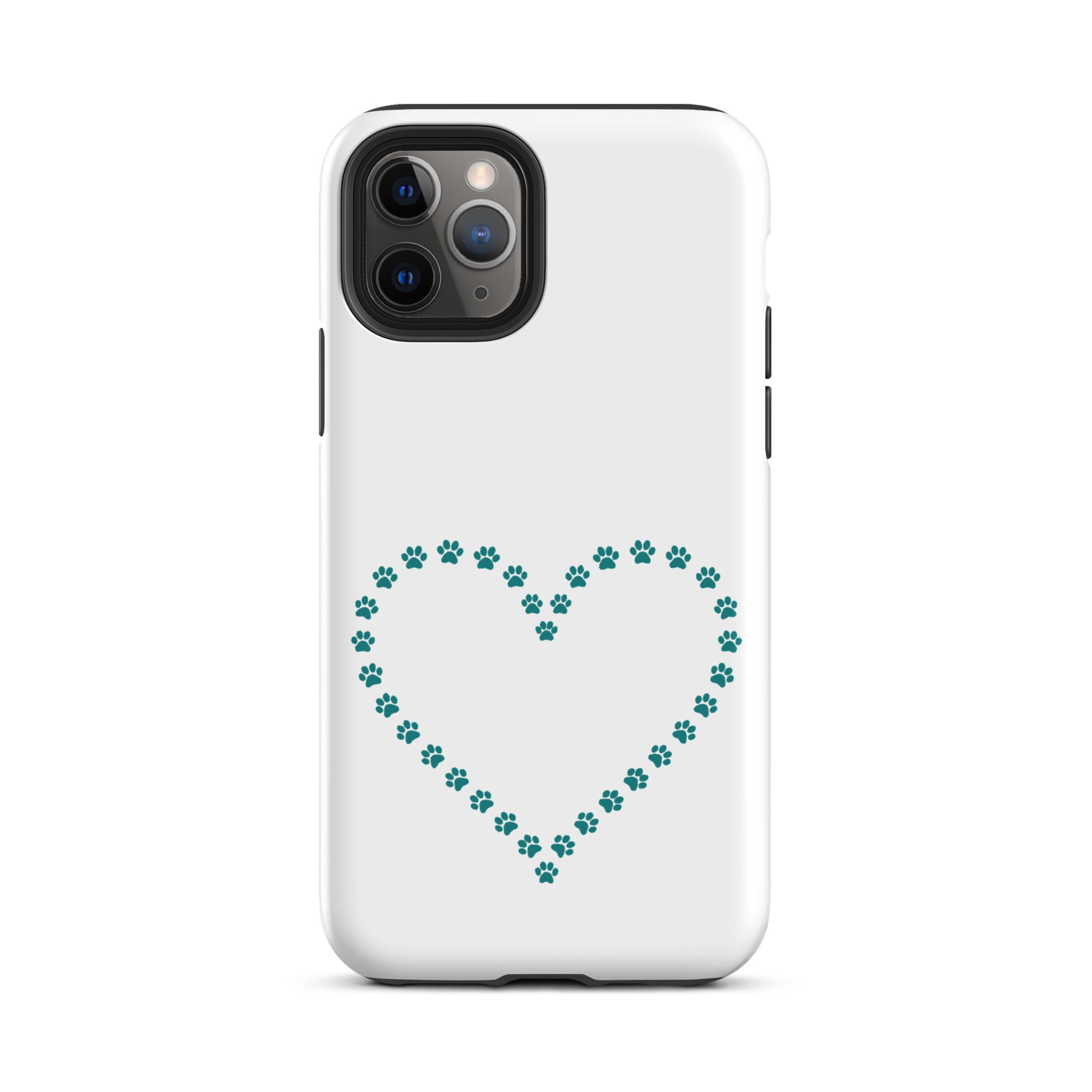 Phone Case for iPhone with cute paw print heart design, perfect for pet lovers and animal enthusiasts.