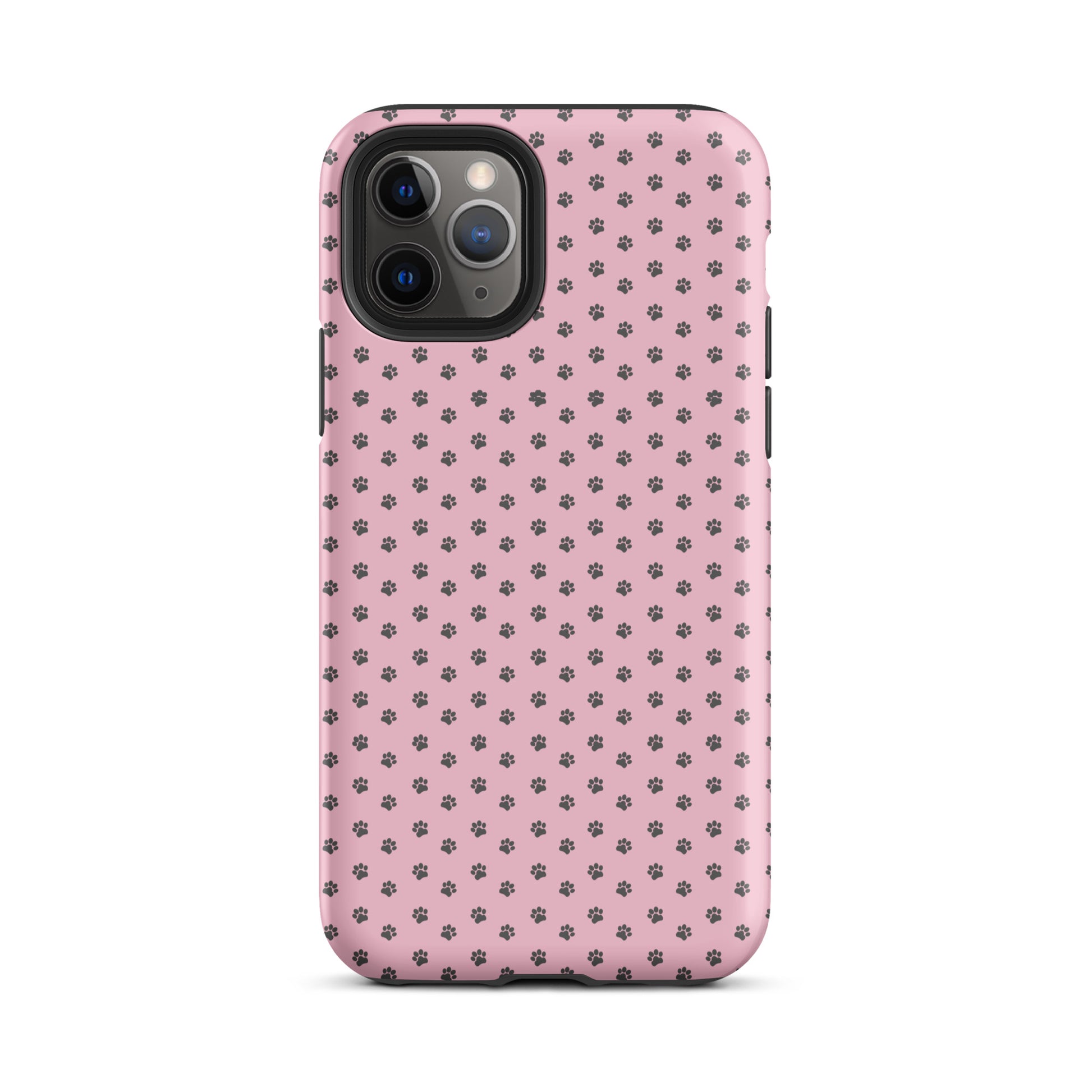 Phone Case for iPhone with paw-print design on pink background, featuring playful and protective style for pet lovers.