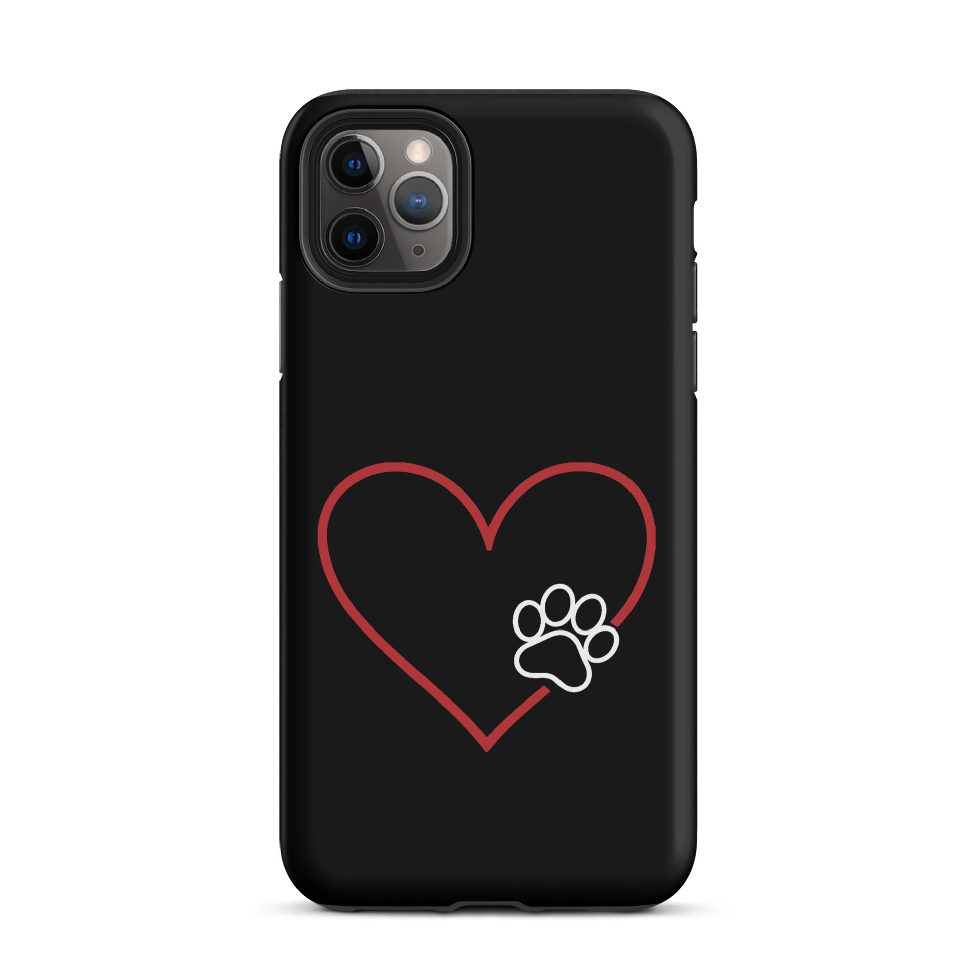 Phone Case for iPhone with heart and paw print design for pet lovers