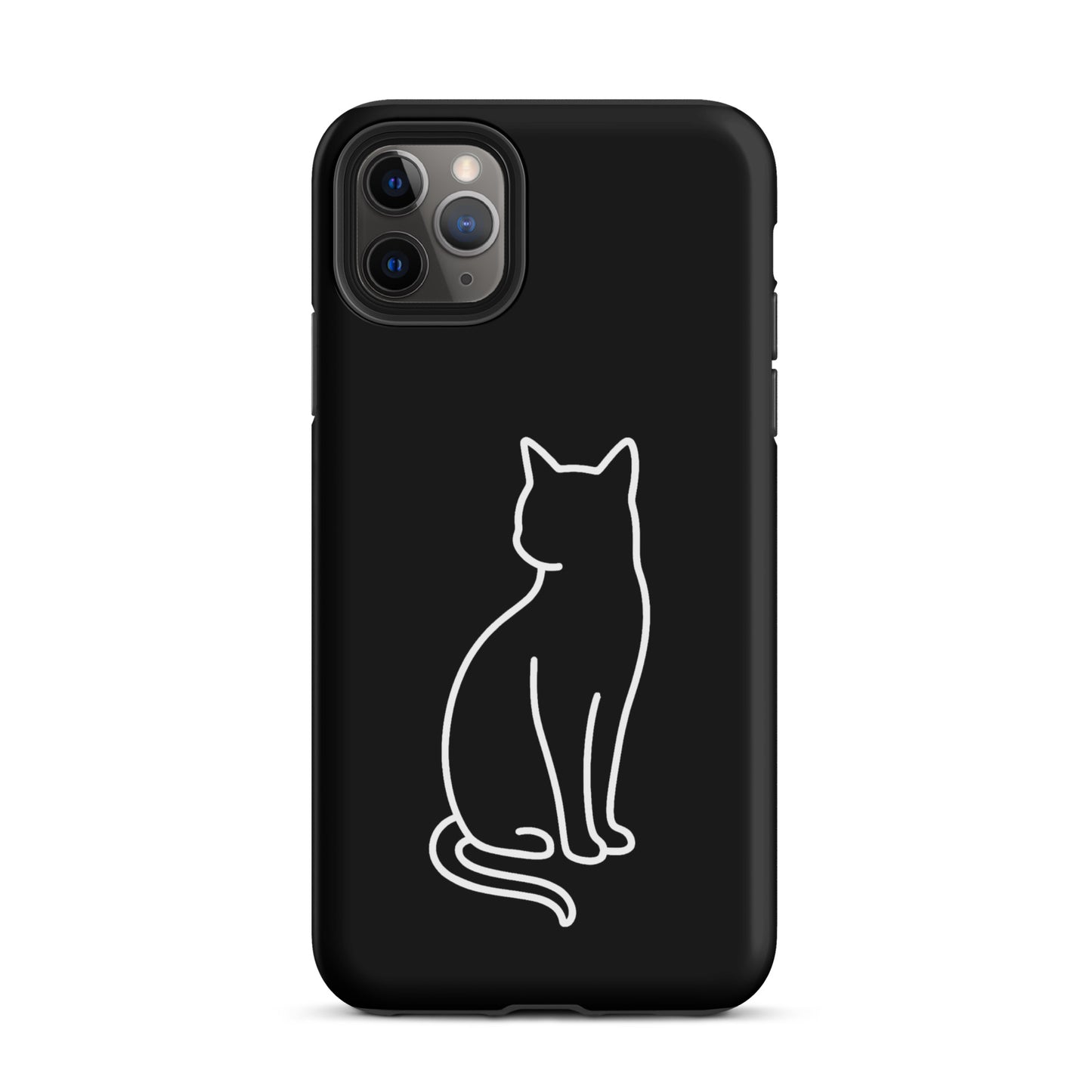 Minimalist cat Phone Case for iPhone, chic design for modern cat lovers, sleek dual-layer protection.
