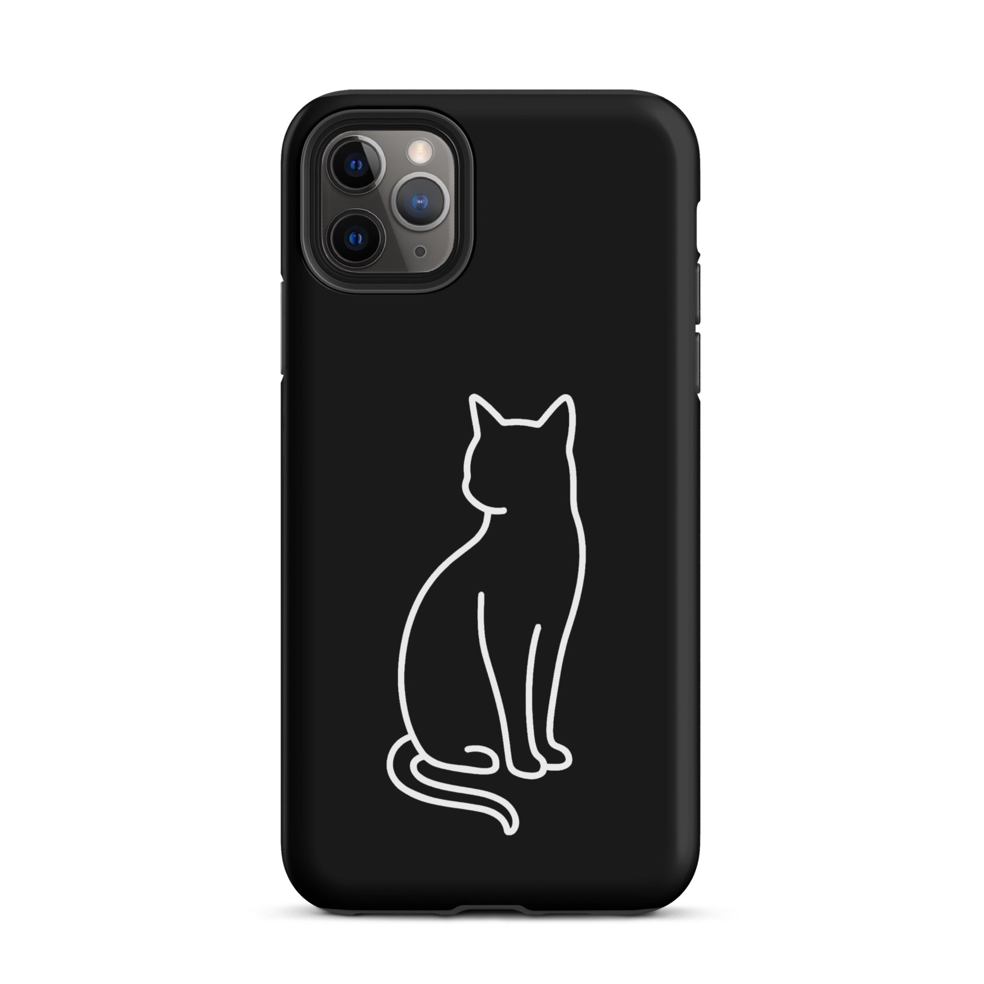 Minimalist cat Phone Case for iPhone, chic design for modern cat lovers, sleek dual-layer protection.