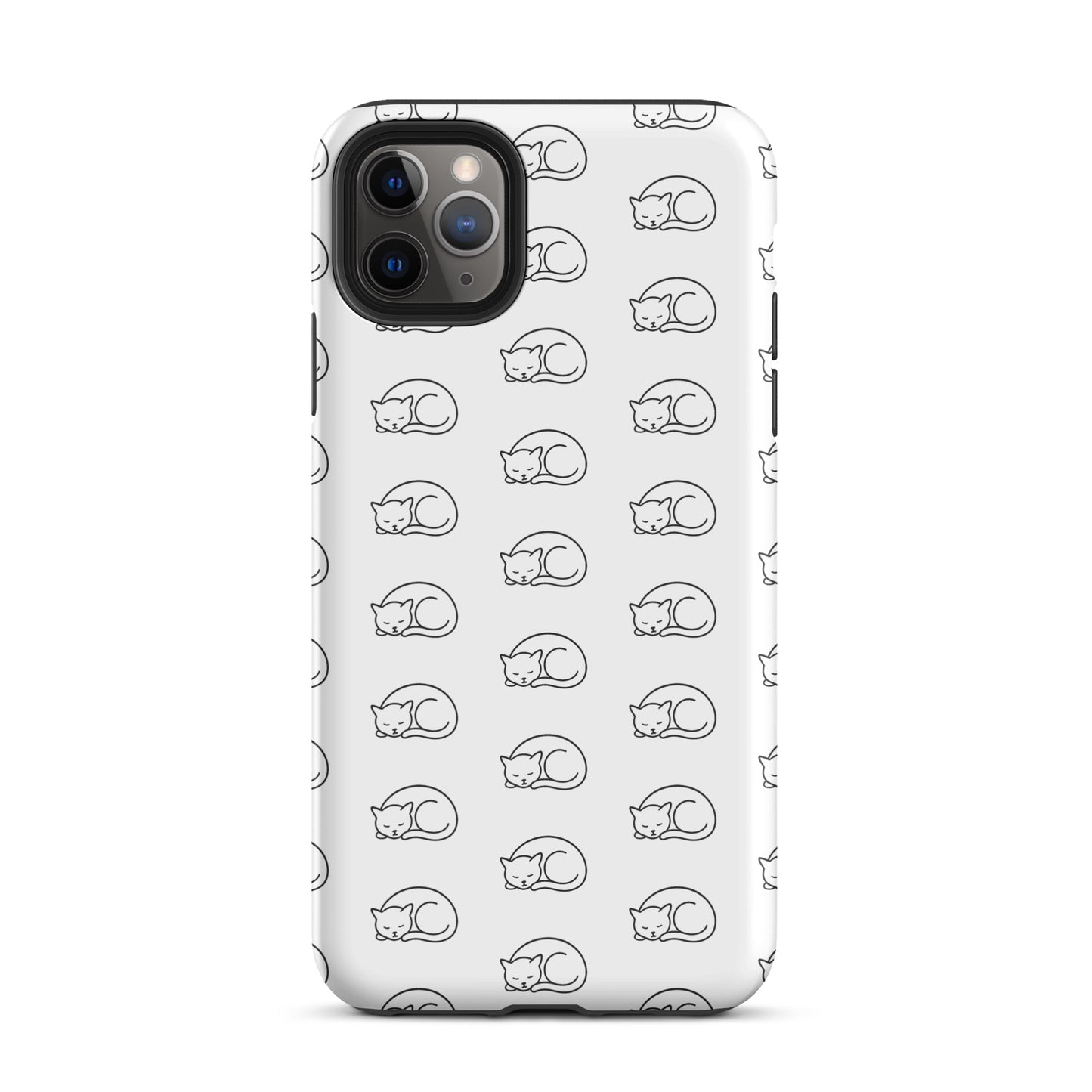 Phone Case with curled-up cat pattern for iPhone, perfect for cat enthusiasts seeking stylish protection for their device.