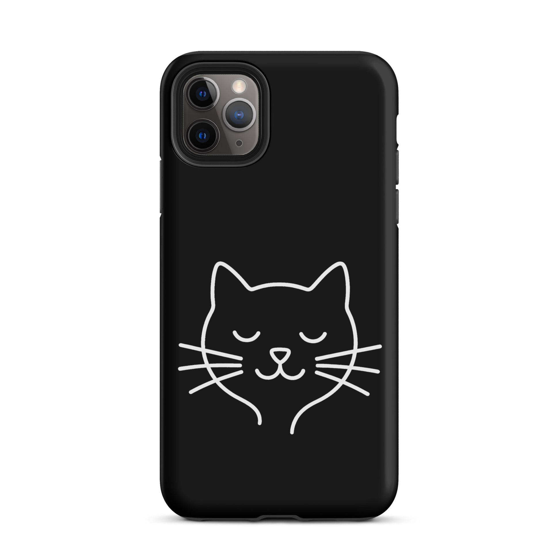 Phone Case with cute minimalist cat line art design, perfect for cat lovers. Protects iPhone without compromising style.