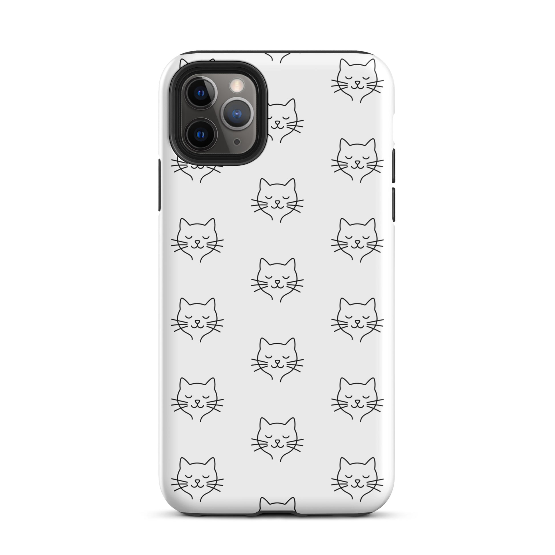 Phone Case with minimalist cat pattern for iPhone, offering stylish protection and chic design for cat enthusiasts.