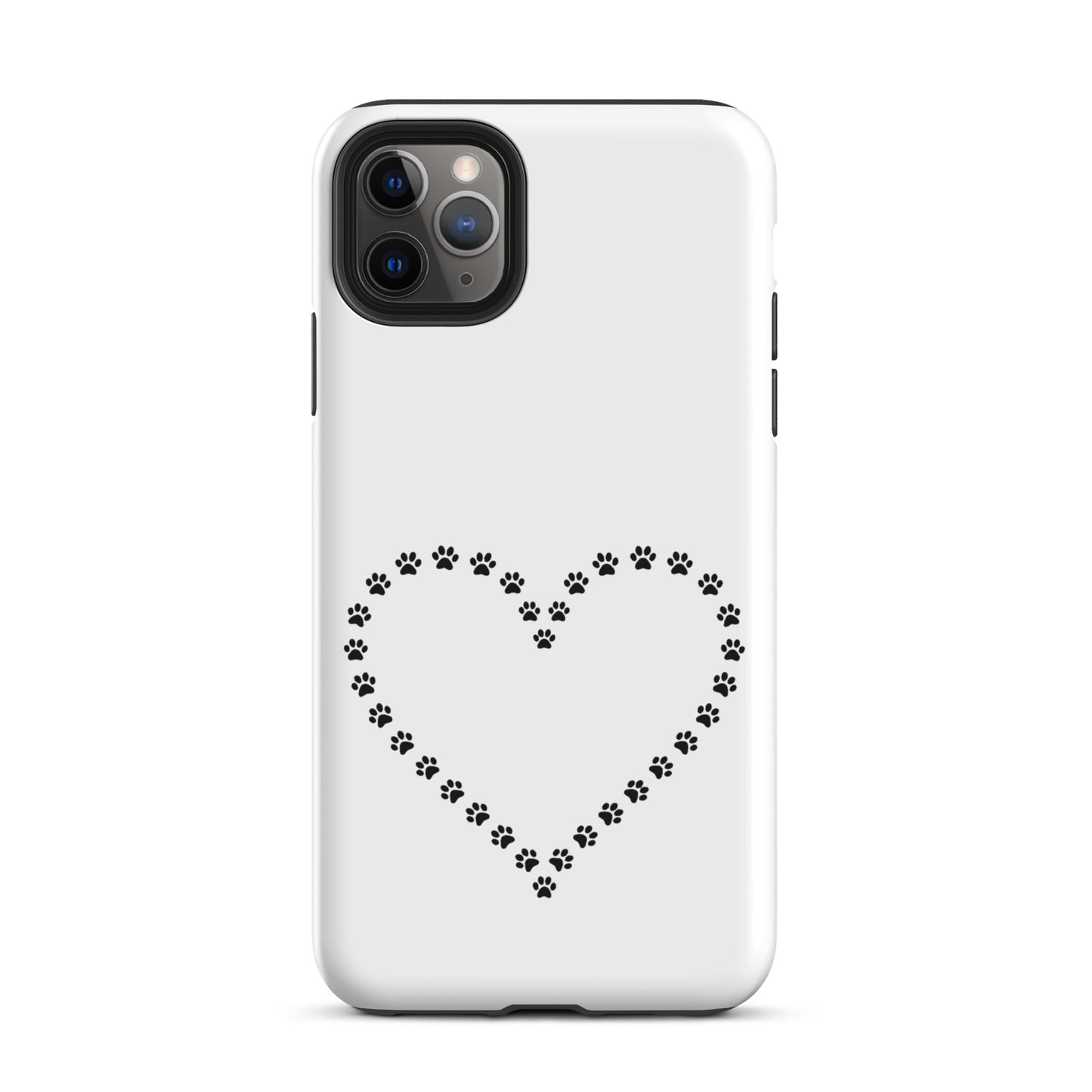 Phone Case with cute paw print heart design for pet lovers, ideal for cat and dog owners, iPhone accessory with playful charm and protection.