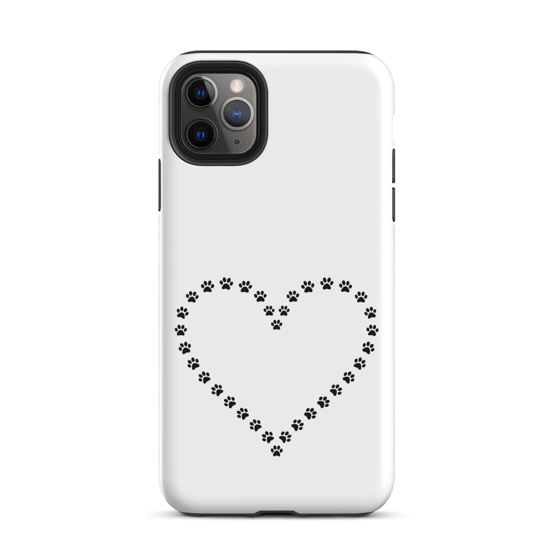 Phone Case with cute paw print heart design for pet lovers, ideal for cat and dog owners, iPhone accessory with playful charm and protection.