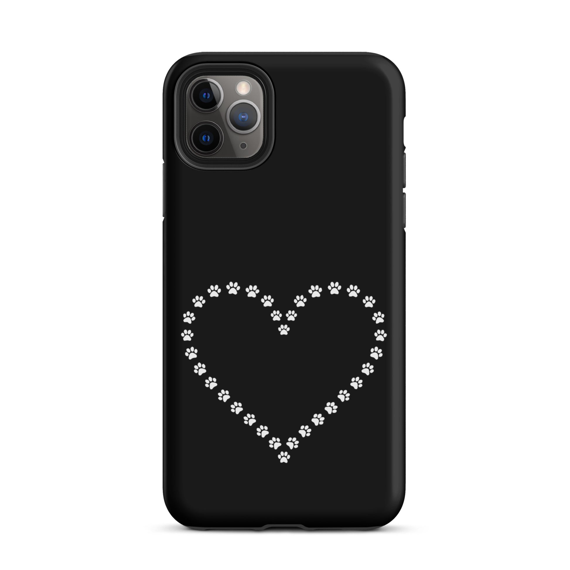 Phone Case for iPhone with cute paw print heart design for pet lovers, perfect for cat, kitten, dog, and puppy enthusiasts.