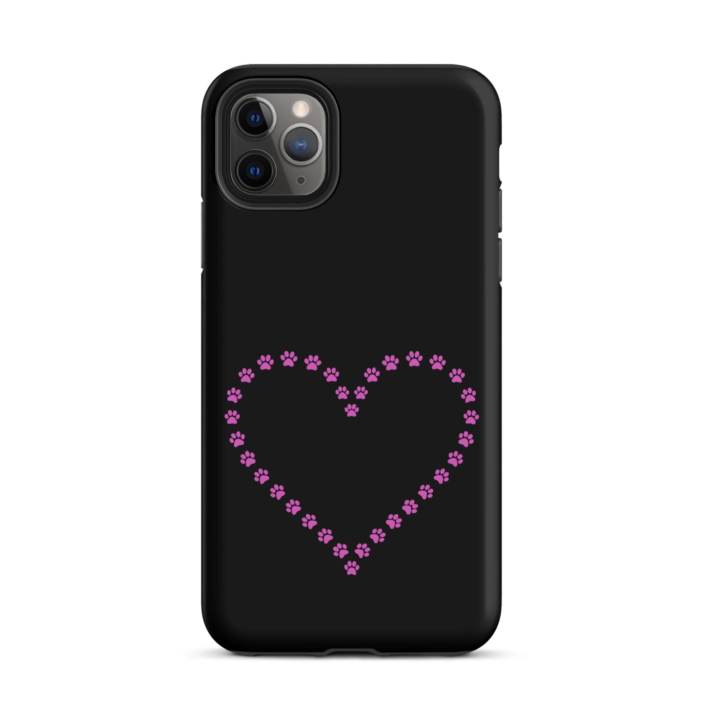 Phone Case for iPhone with pink paw print heart design, perfect for pet lovers and offering durable protection, featuring playful charm.