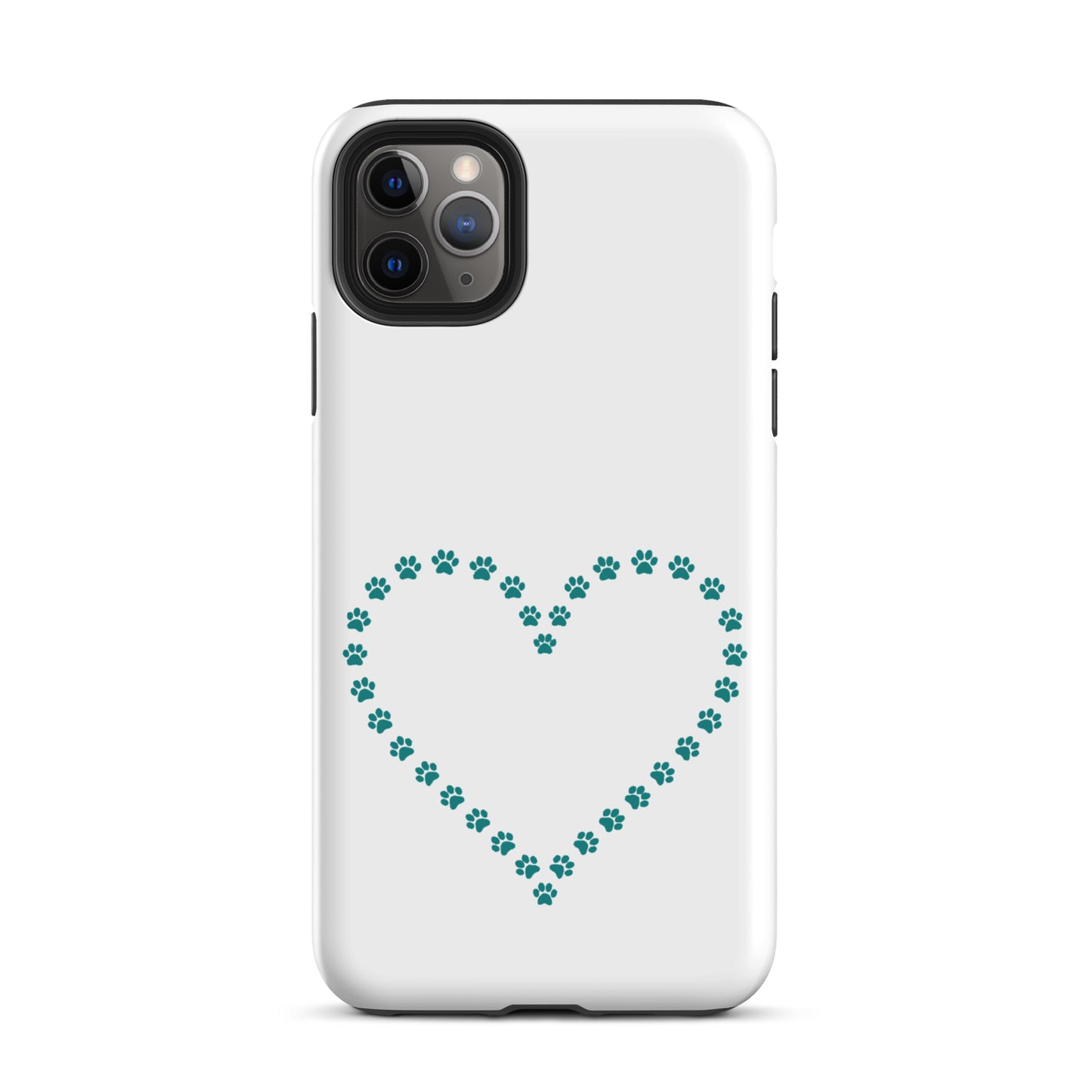 Phone Case for iPhone with cute paw print heart design, perfect for pet lovers seeking durable and playful charm.