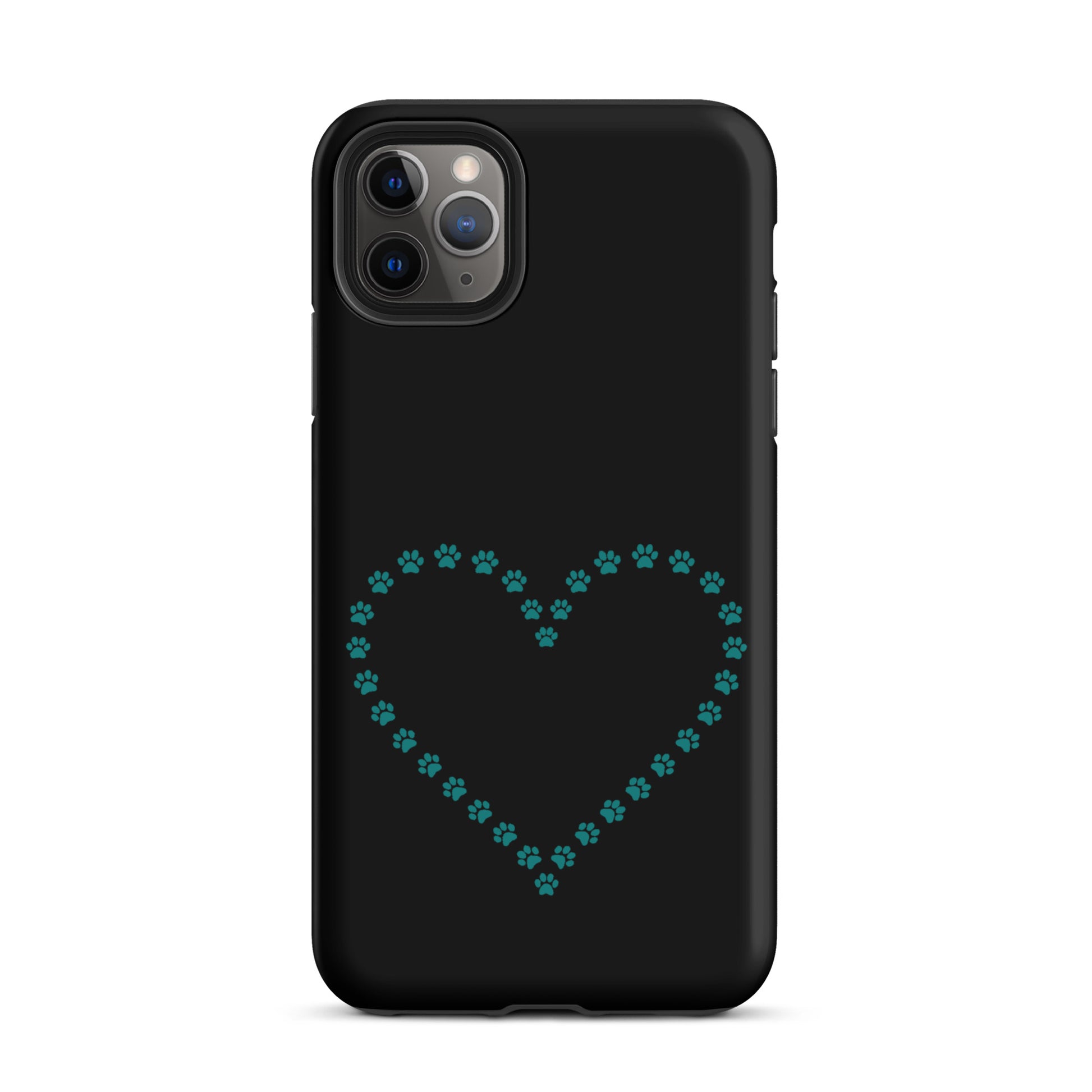 Phone Case with cute paw print heart design for pet lovers, perfect for iPhone, protective and playful animal pattern
