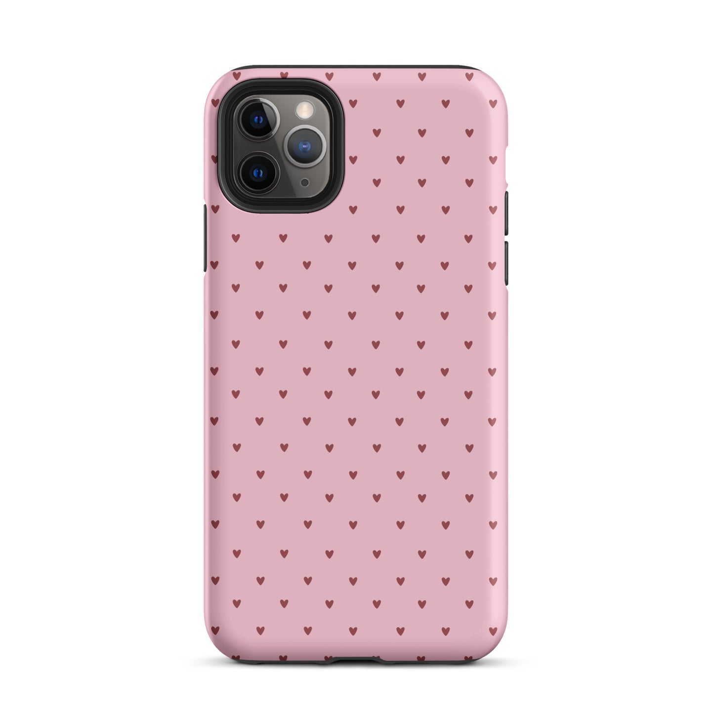 Phone Case for iPhone in Heart-Dot Pattern with playful polka-dot style and tiny hearts on bold background