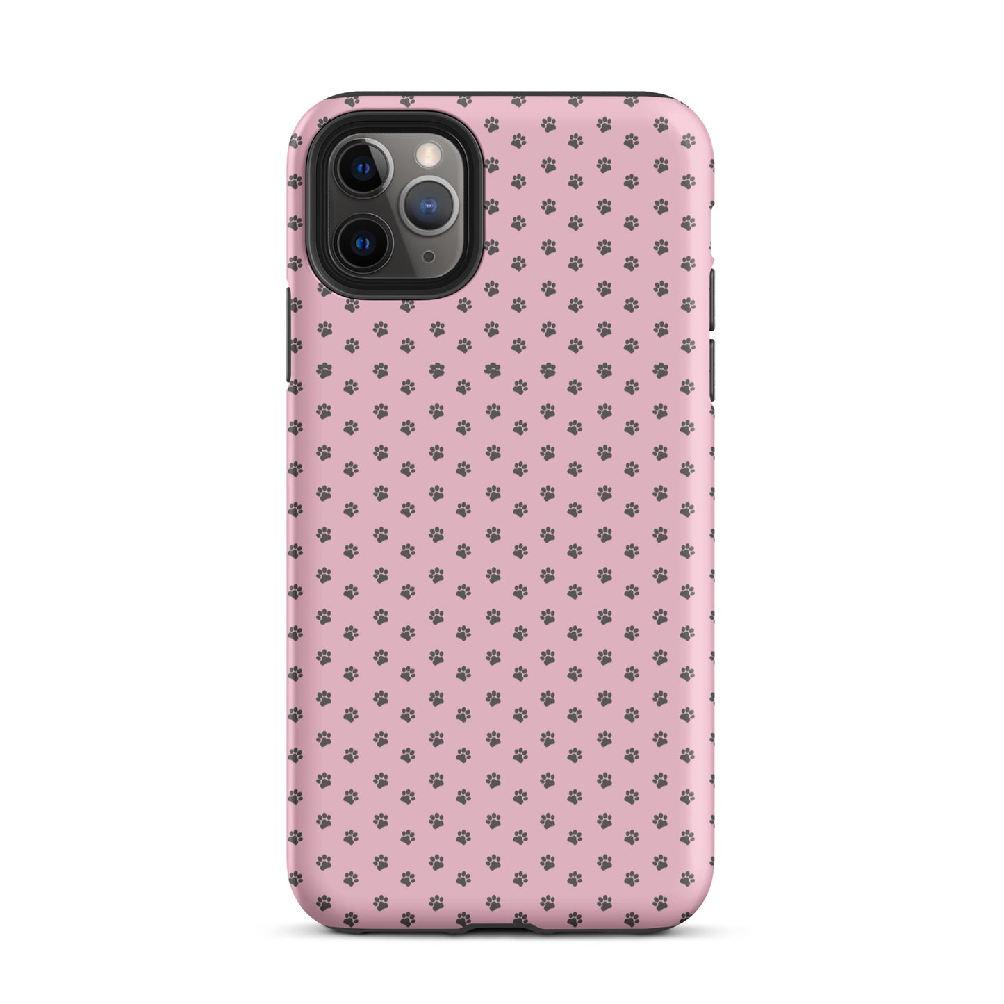 Phone Case for iPhone with paw print design on soft pink background, perfect for pet lovers seeking playful protection.