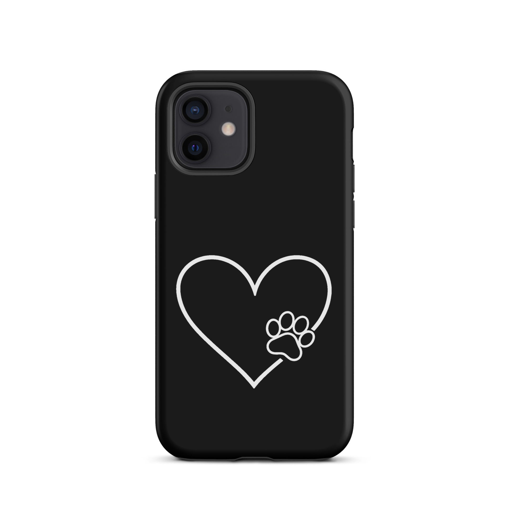 Phone Case for iPhone with heart and paw print design, perfect for pet lovers.