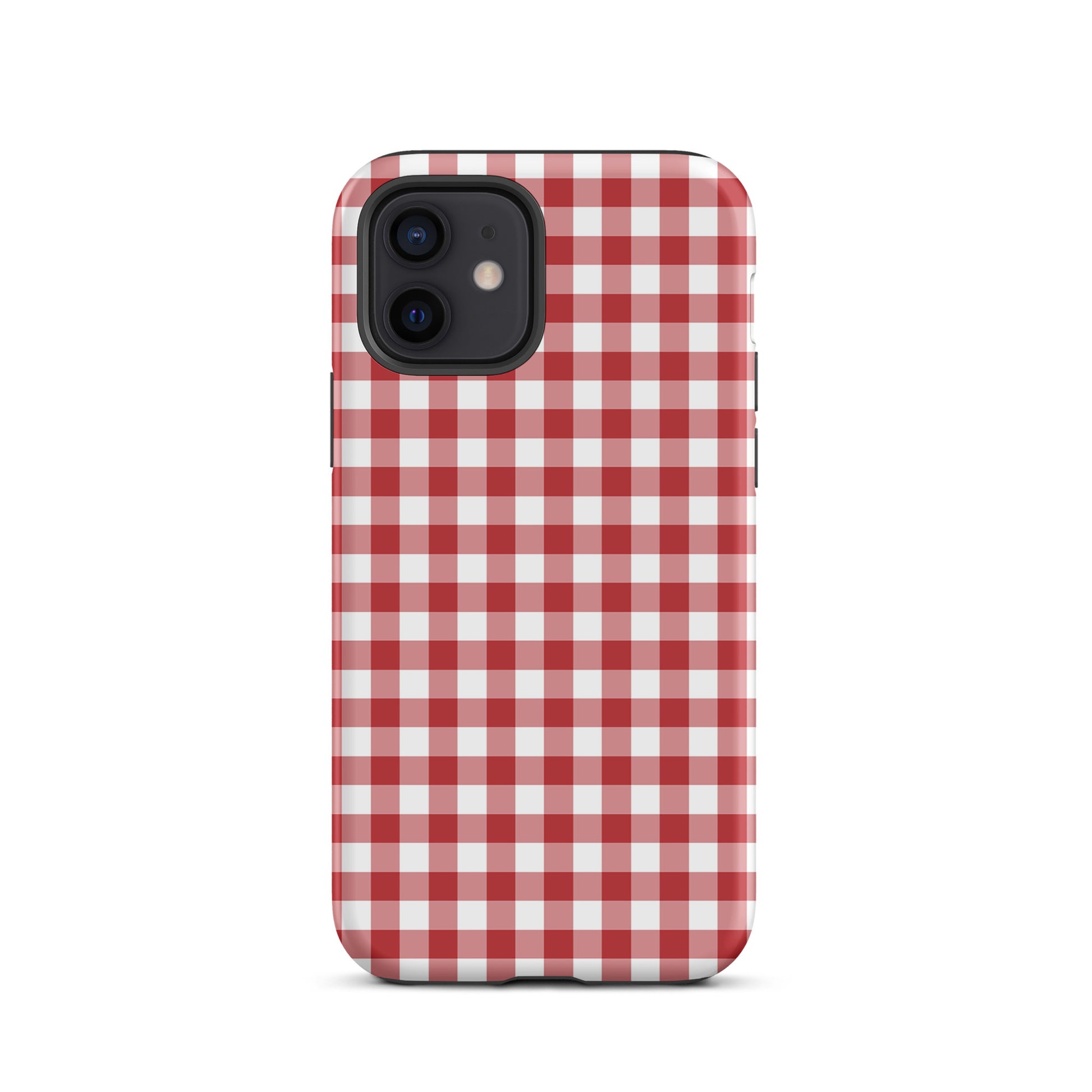 Phone Case with red-and-white gingham pattern for iPhone, combining playful charm and protection in a stylish, durable design.