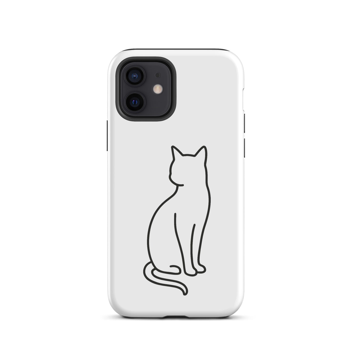Phone Case featuring minimalist sitting cat design for iPhone, perfect for modern pet lovers seeking chic and durable device protection.
