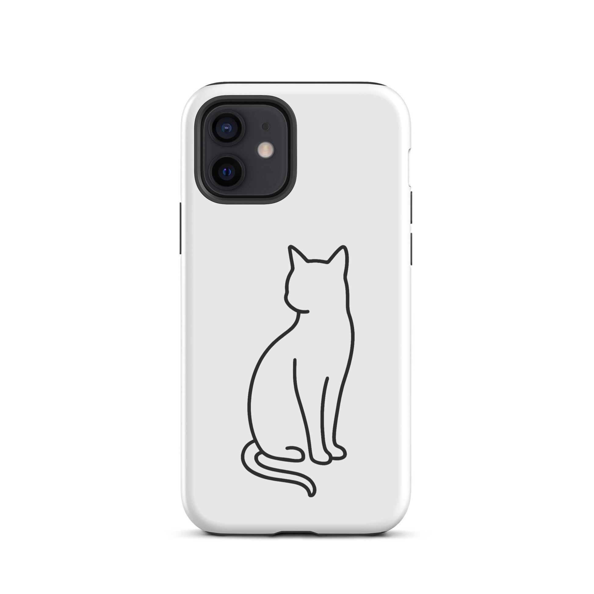Phone Case featuring minimalist sitting cat design for iPhone, perfect for modern pet lovers seeking chic and durable device protection.
