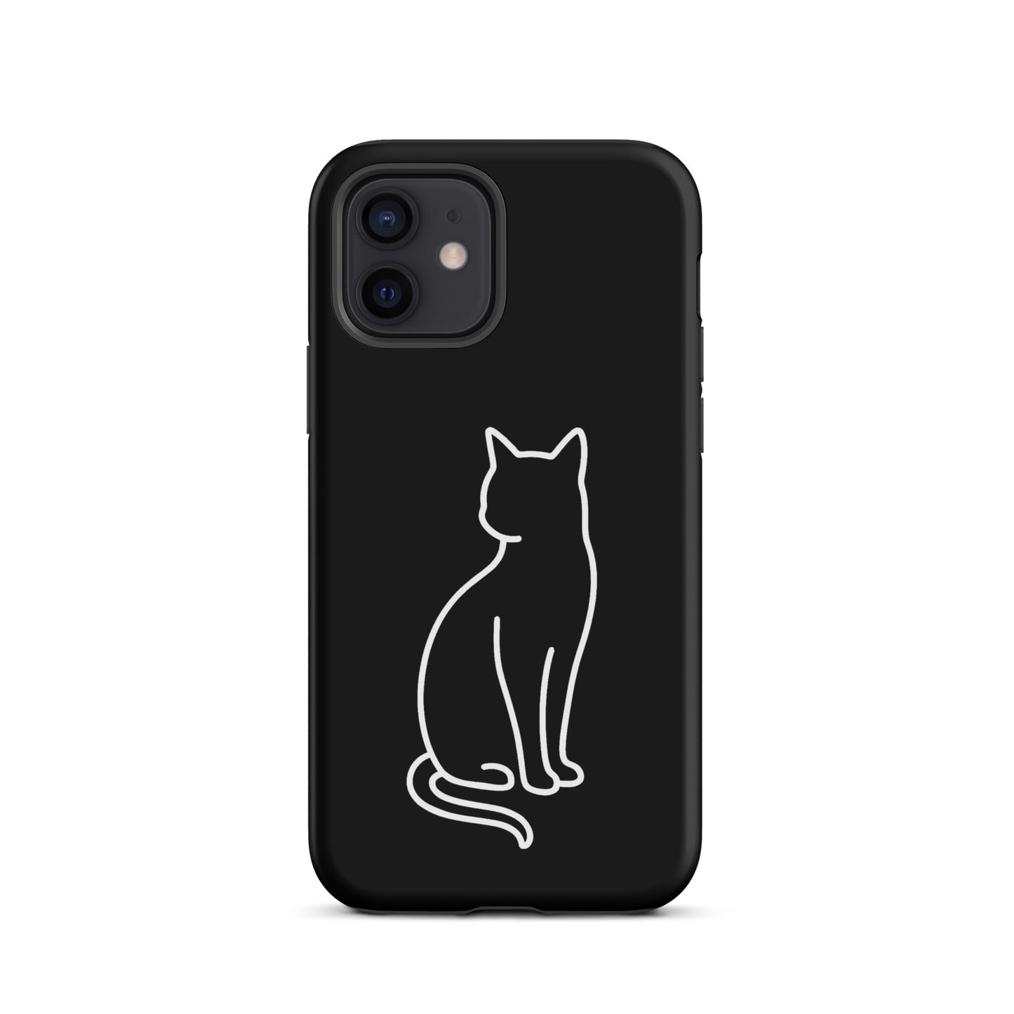 Phone Case for iPhone with minimalist sitting cat design, perfect for modern pet lovers seeking style and protection.
