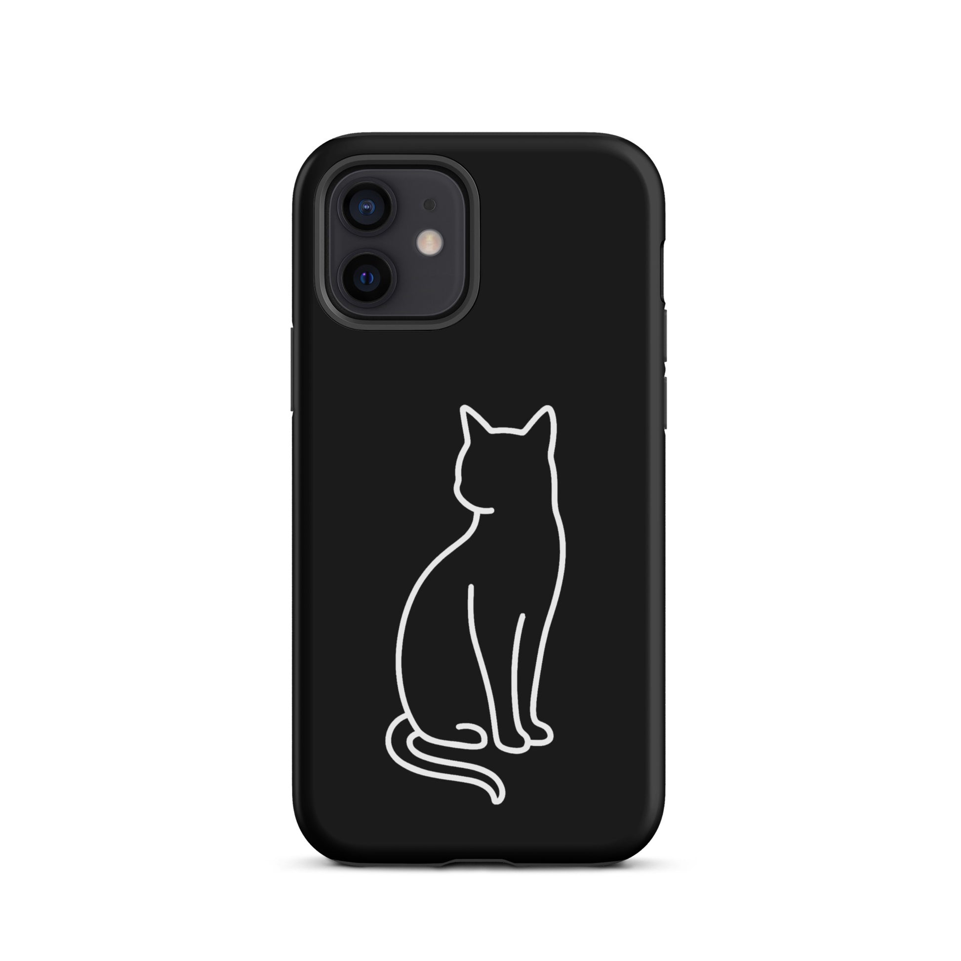 Phone Case for iPhone with minimalist sitting cat design, perfect for modern pet lovers seeking style and protection.