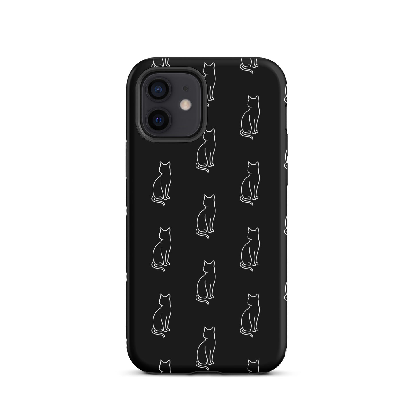Phone Case with minimalist sitting cat pattern for iPhone fans