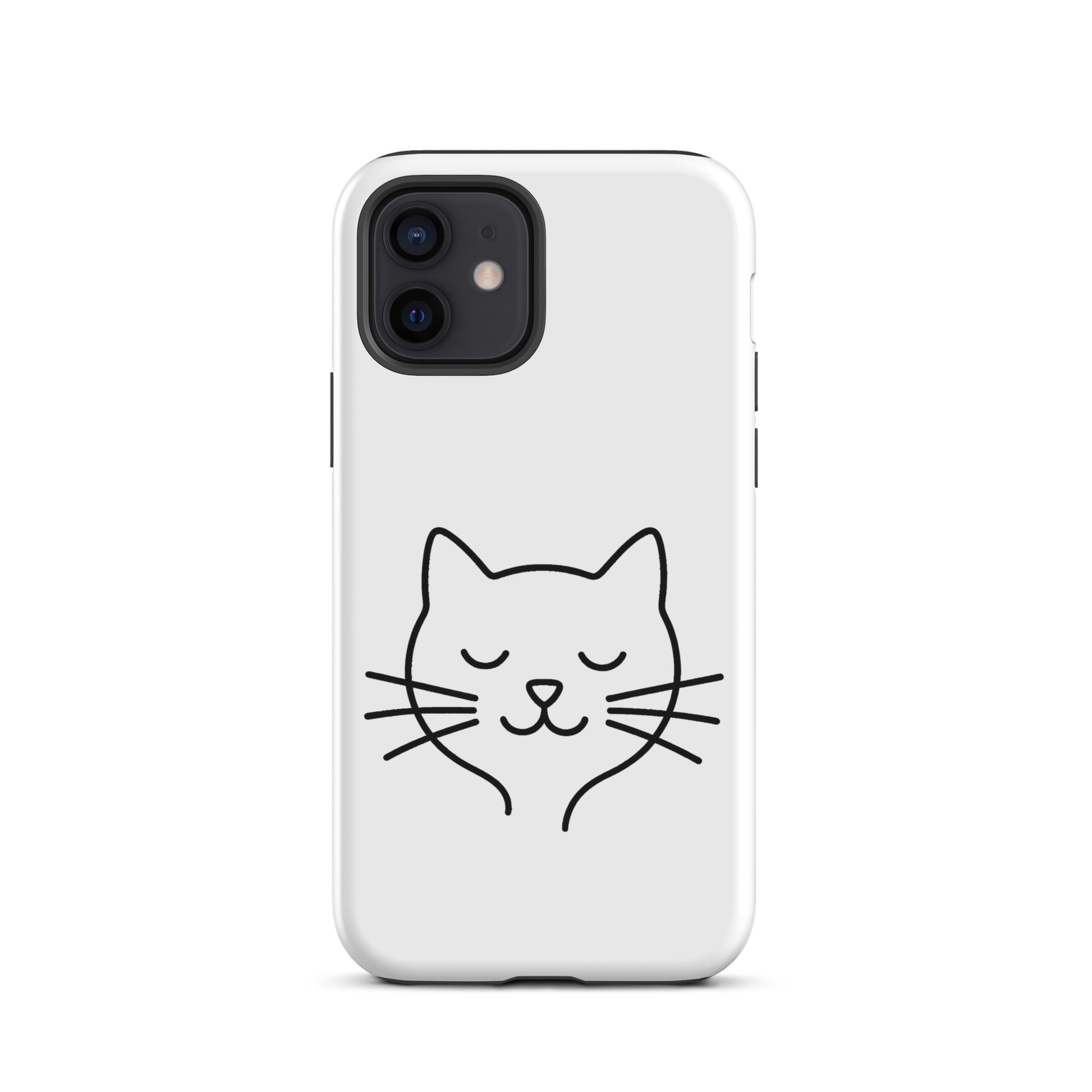 Phone Case for iPhone with minimalist cat line art design, perfect for cat lovers.
