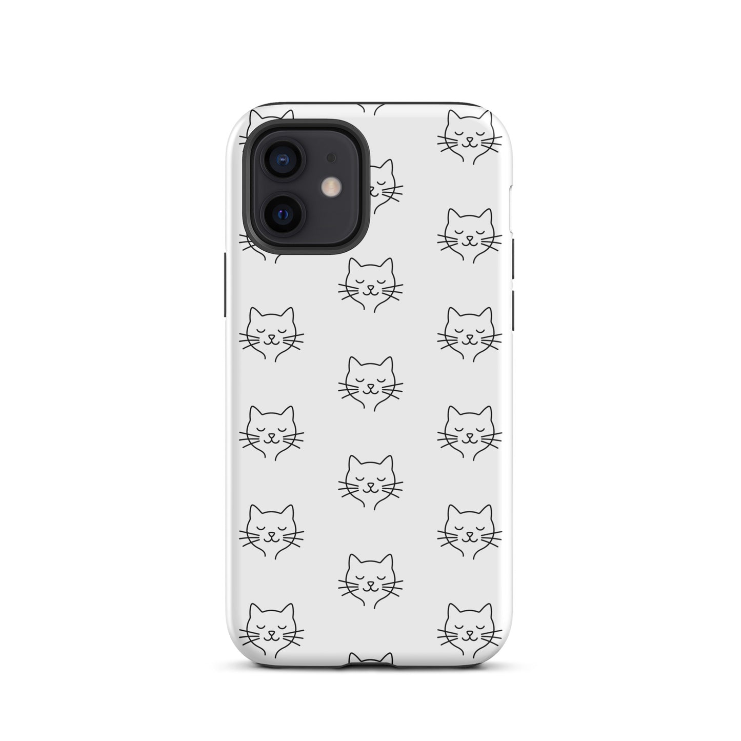 Phone Case for iPhone with cute minimalist cat pattern design offering stylish protection.
