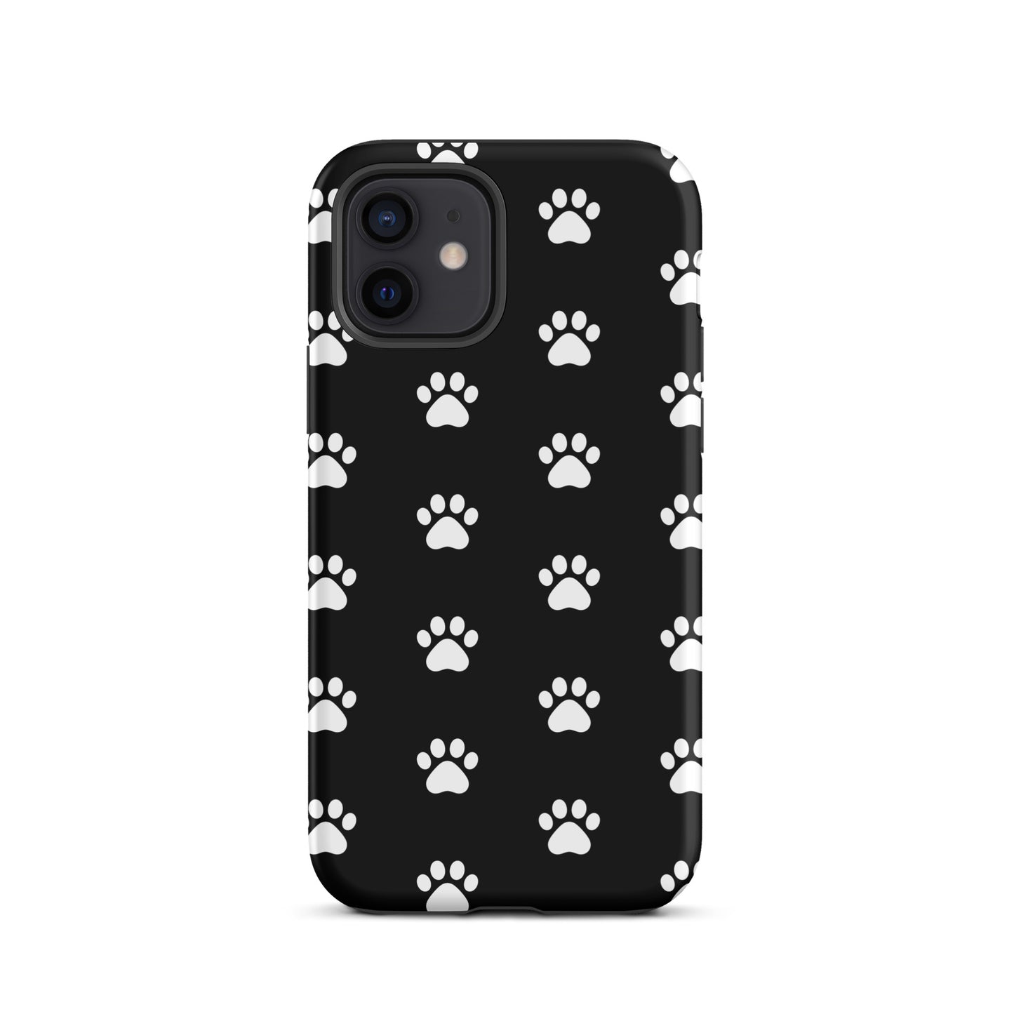 Phone Case for iPhone with stylish paw print design for pet lovers featuring minimalist black and white pattern for cat and dog parents