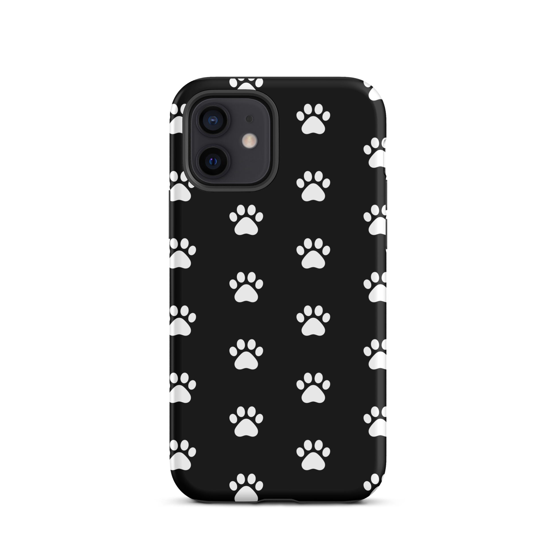 Phone Case for iPhone with stylish paw print design for pet lovers featuring minimalist black and white pattern for cat and dog parents