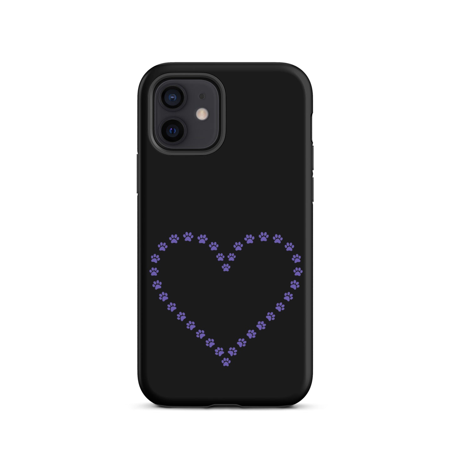 Phone Case with Cute Paw Print Heart Design for Pet Lovers on iPhone, featuring playful and durable charm.