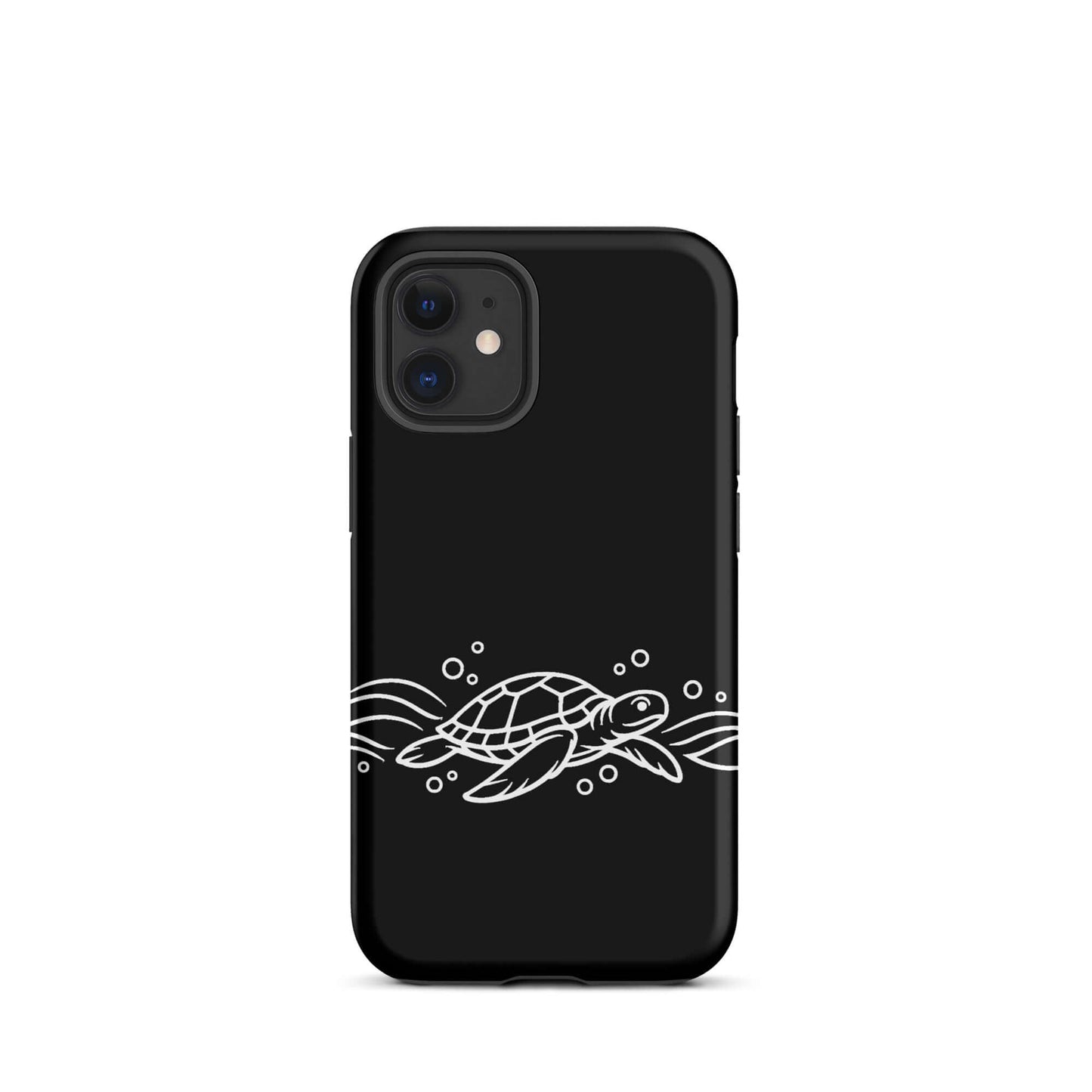 Phone Case for iPhone featuring minimalist sea turtle design and abstract waves for ocean lovers.