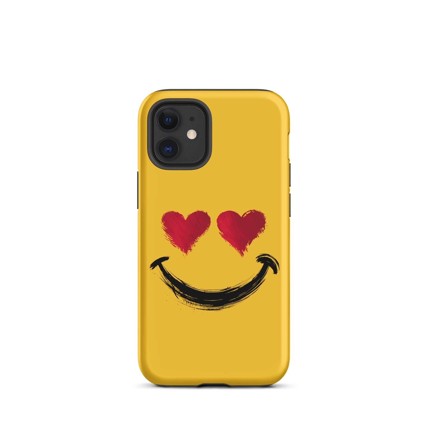 Phone Case for iPhone with heart‑eyes smiley art, vibrant colors, high‑contrast design, bold style luxury accessory