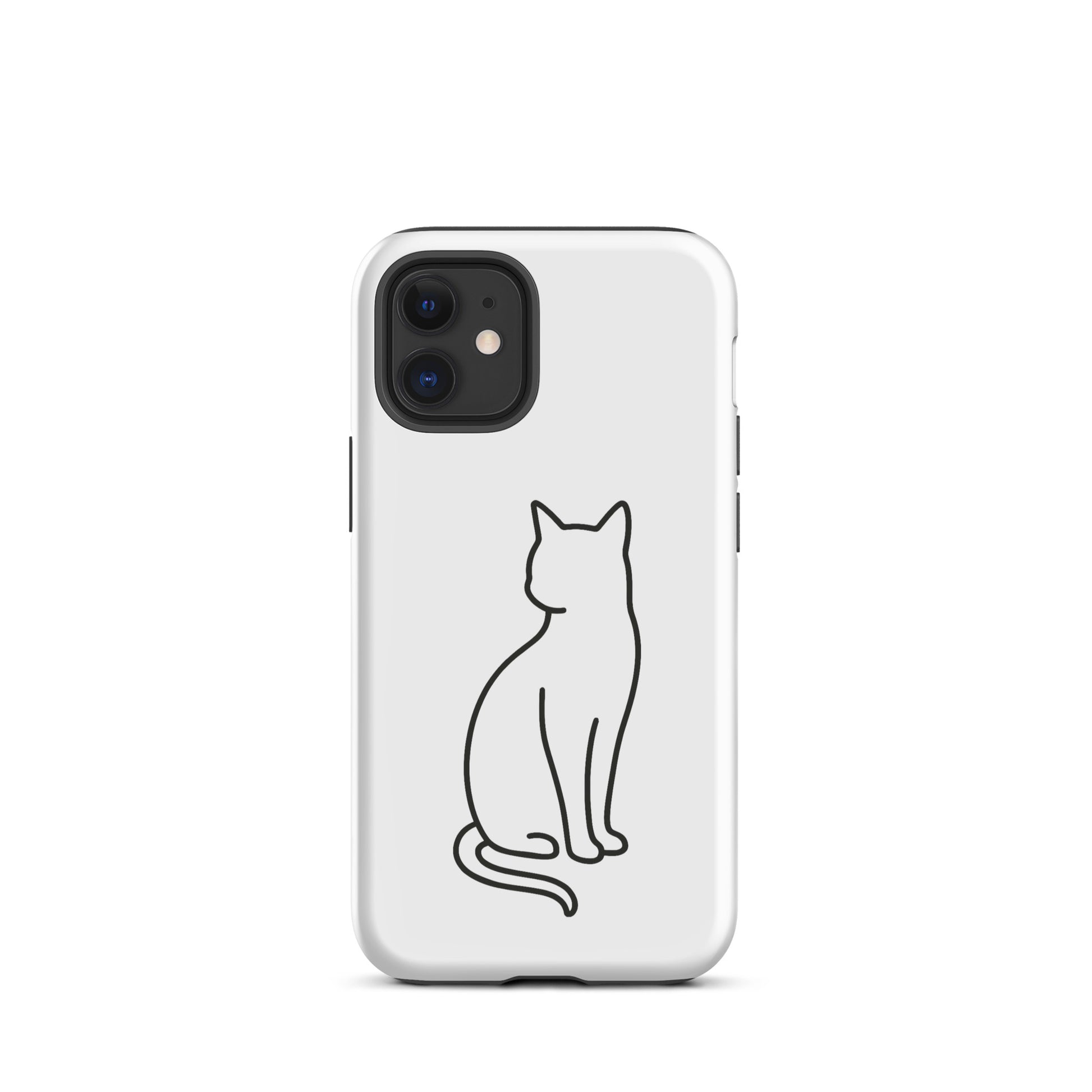 Phone Case featuring minimalist sitting cat design for iPhone, perfect for modern pet lovers seeking style and protection.