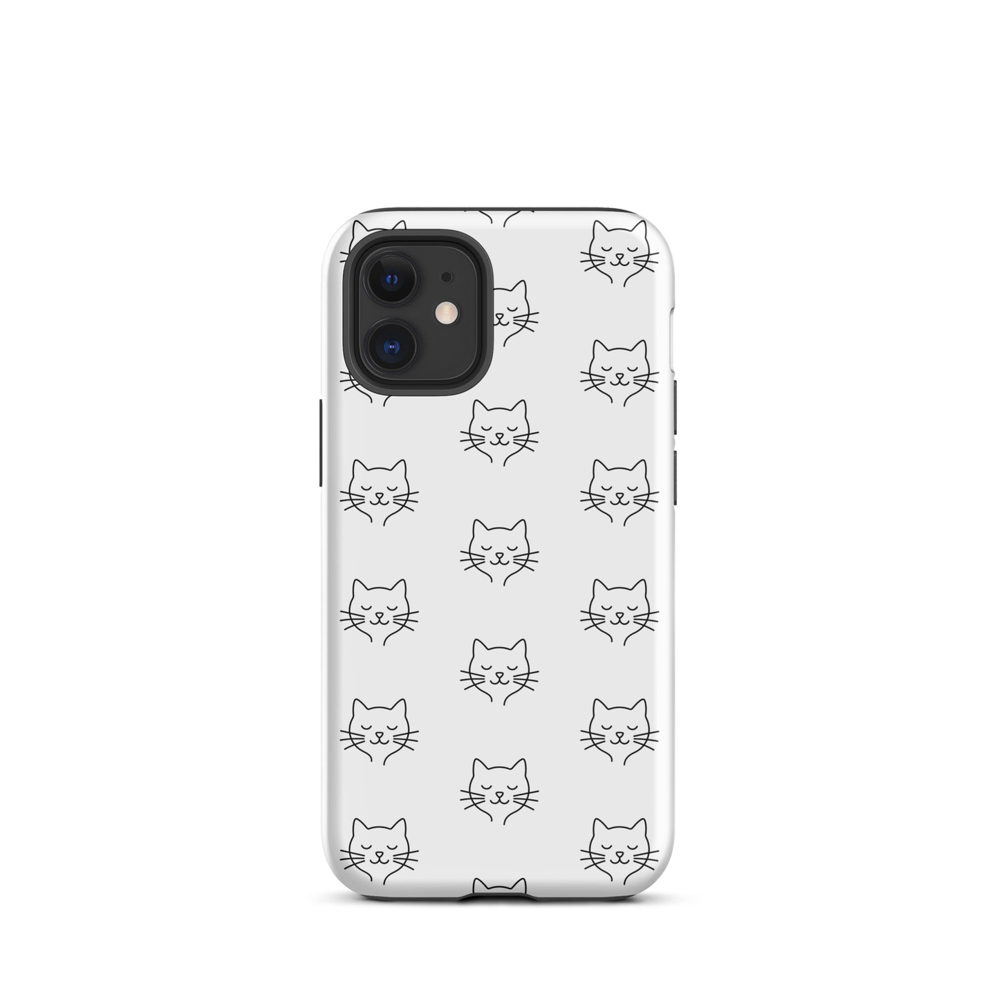 Phone Case for iPhone with cute minimalist cat pattern design, offering style and protection for cat enthusiasts and daily use.