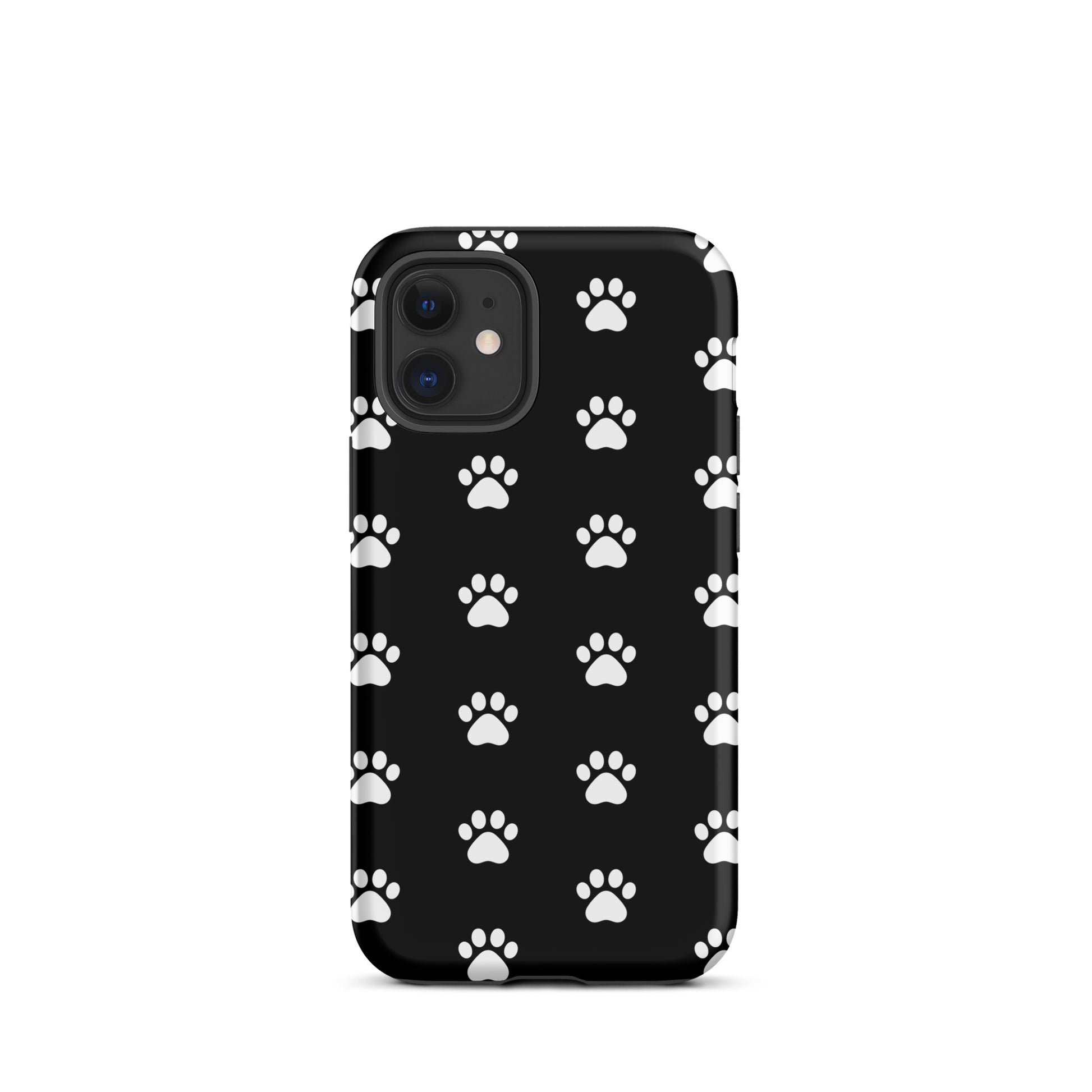 Phone Case for iPhone with stylish paw print design for pet lovers, featuring minimalist cat and dog paw icons on a sleek backdrop.