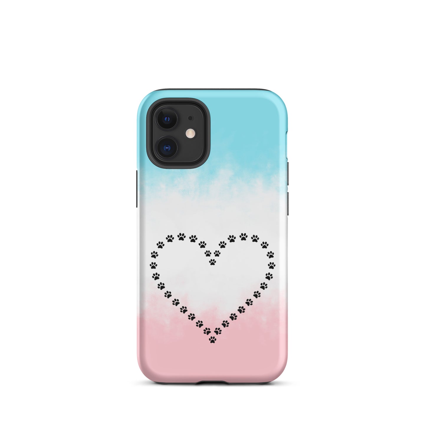 Phone Case for iPhone with cute paw print heart design, ideal for pet lovers seeking a charming and durable accessory.