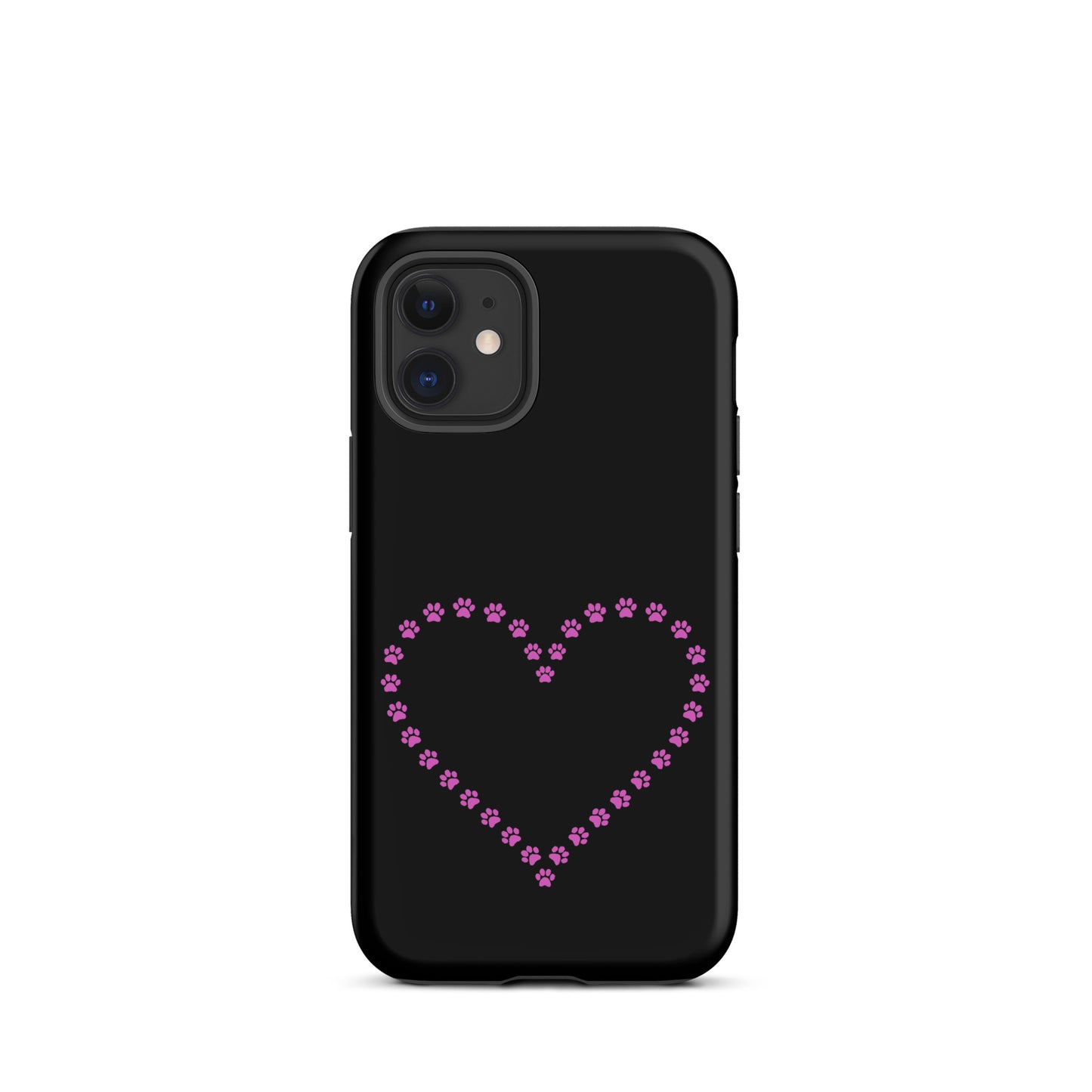 Phone Case for iPhone with cute paw print heart design for pet lovers, offering durability and playful charm.