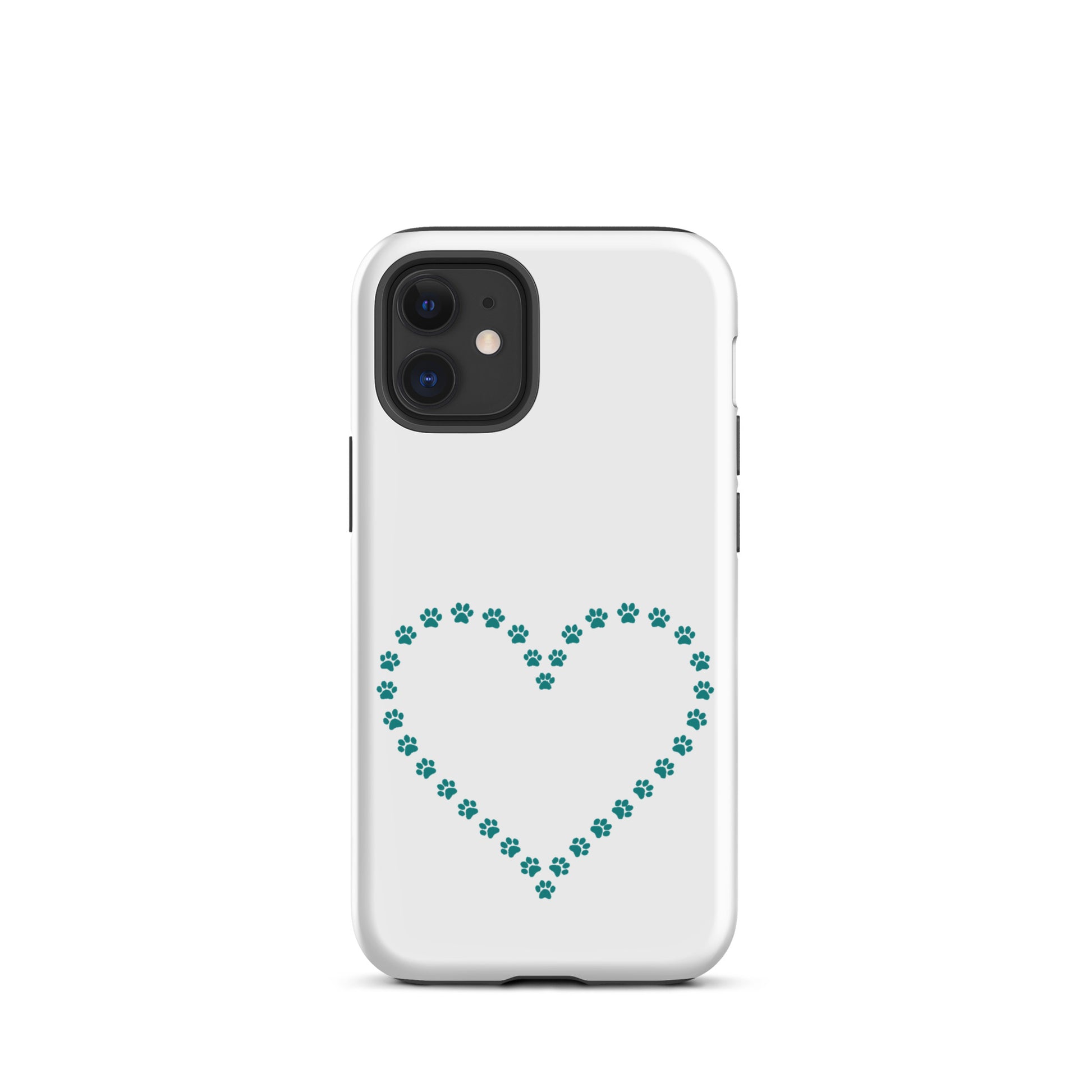 Phone Case for iPhone with cute paw print heart design for pet lovers