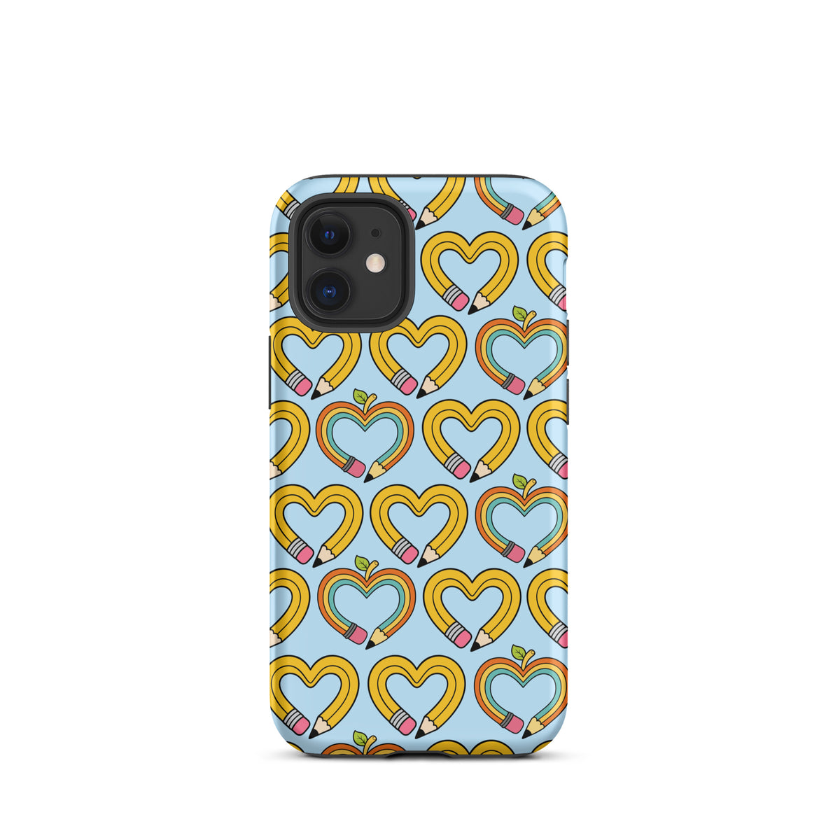 Phone Case with playful pencil-heart pattern symbolizing creativity and fresh beginnings, perfect for back-to-school excitement.